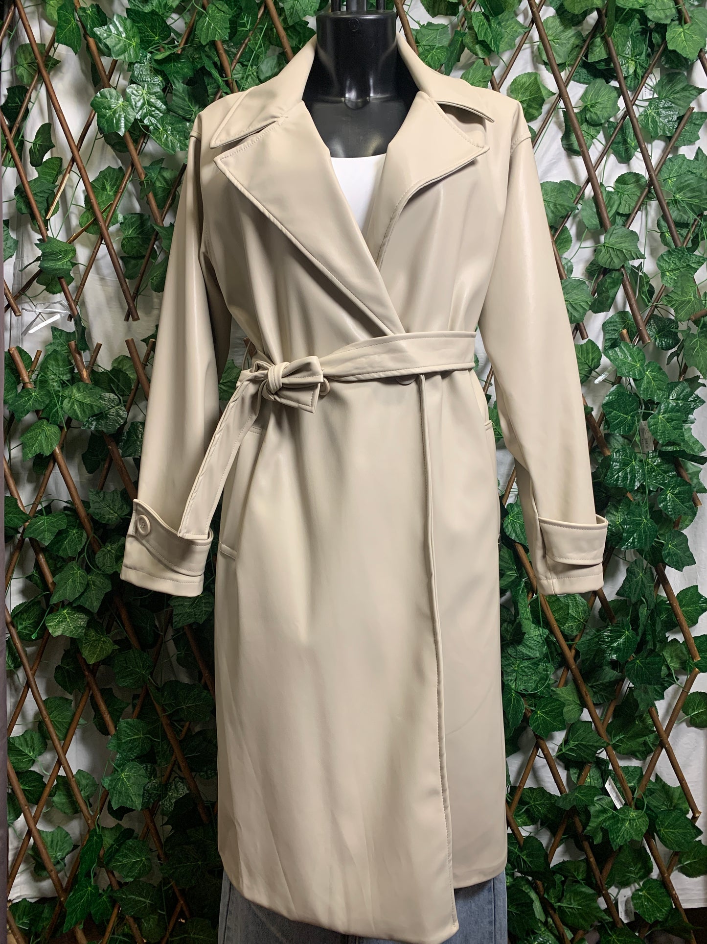 Giacca lunga in ecopelle