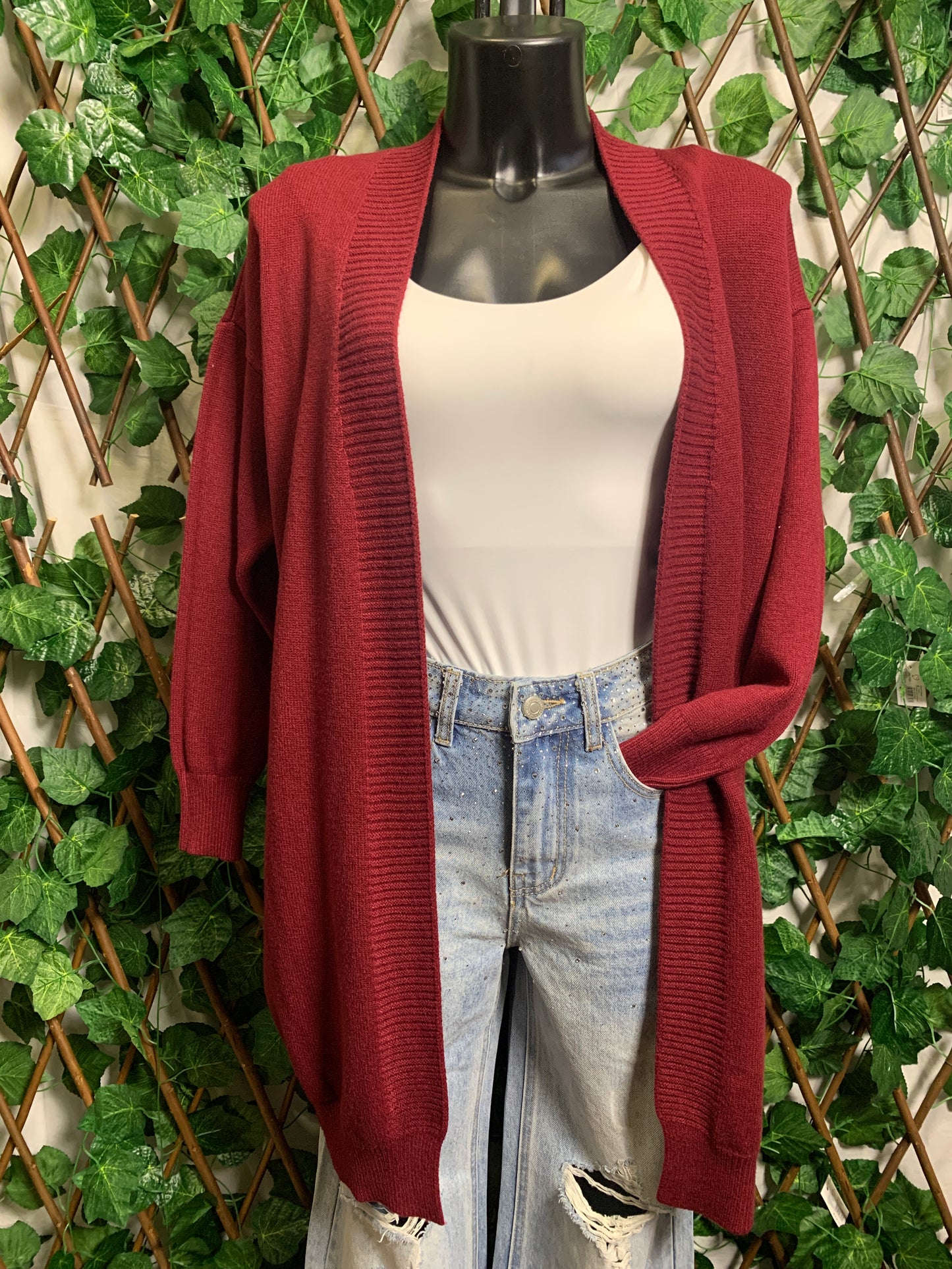 Cardigan lunga senza tasca