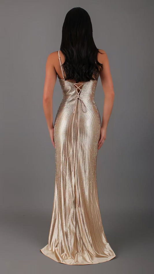 Vestito brillantinato lungo