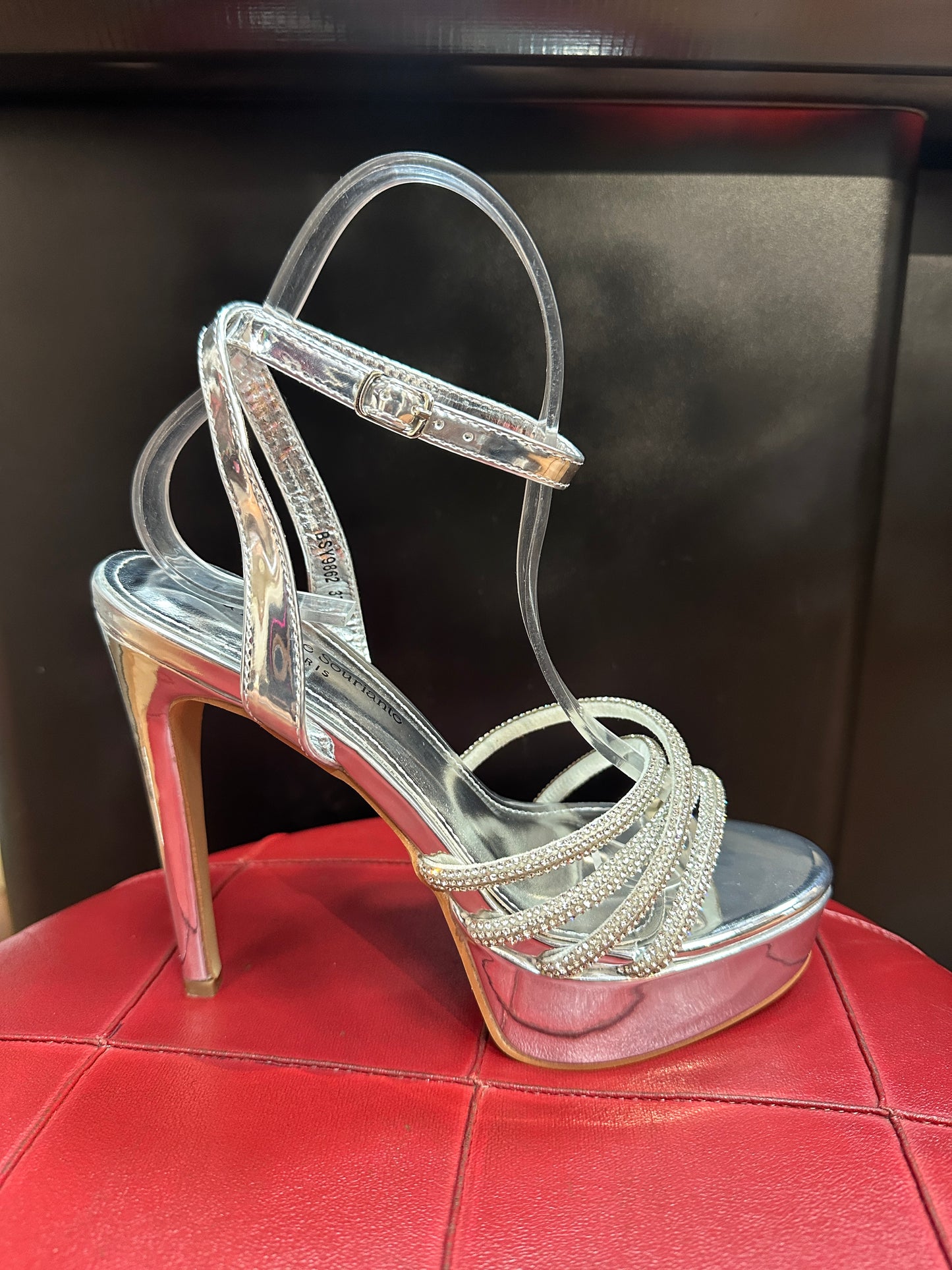 Sandali plateau con strass e tacco a blocco – SCINTILLA REGNANTE