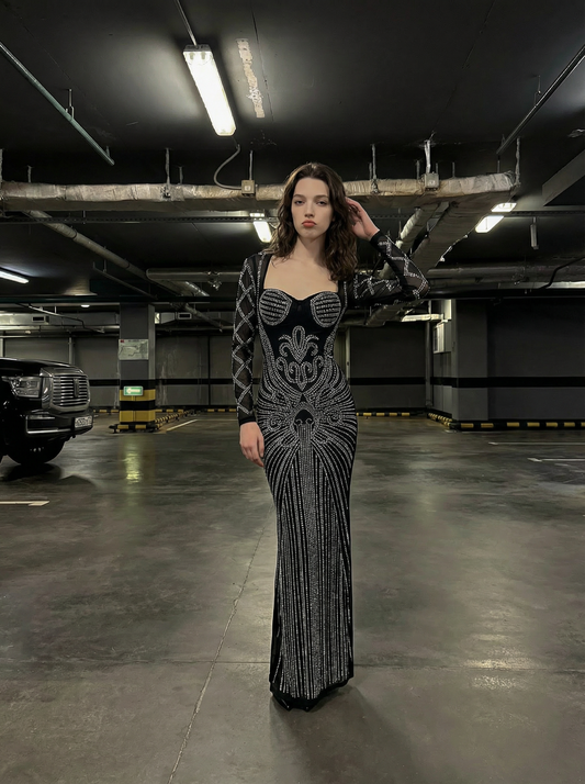Abito lungo strass e bolero – REGINA DI LUCE