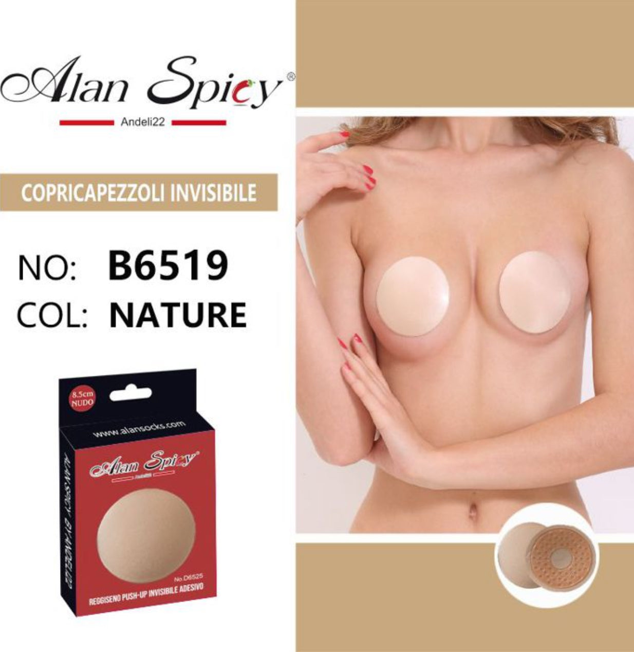 COPRICAPEZZOLI IN SILICONE NUDE/NERO - BERLY MODA