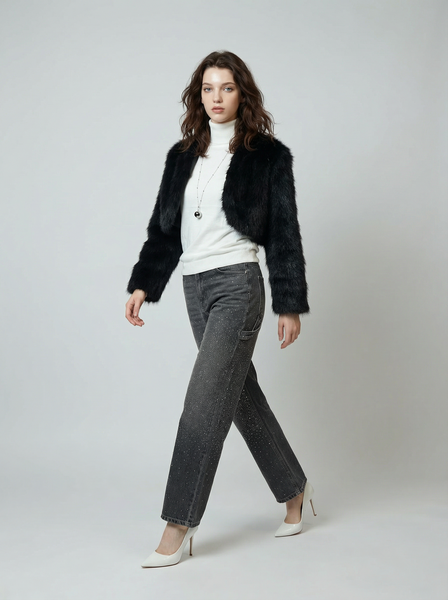 Bolero in pelliccia ecologica corto – LUXURY FATALE