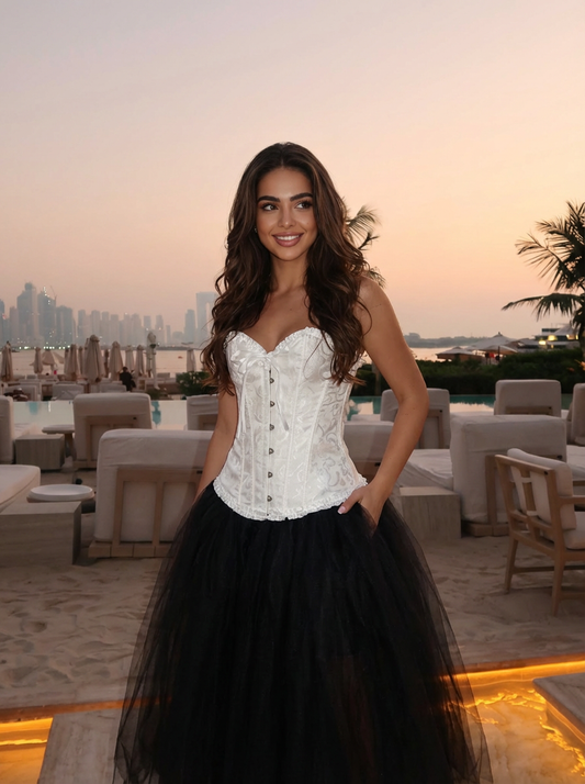 Corsetto in raso con lacci dietro – ANGELICA OSCURA