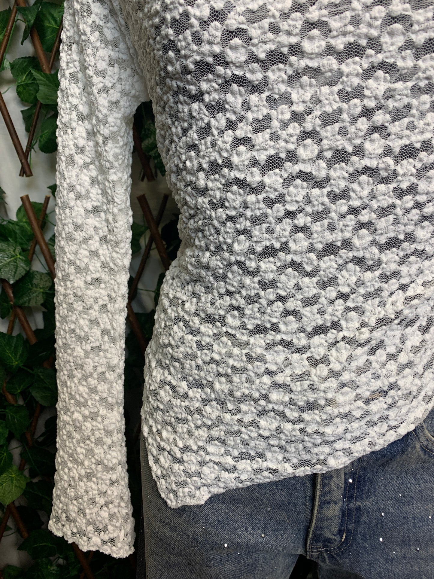 Transparent crepe top