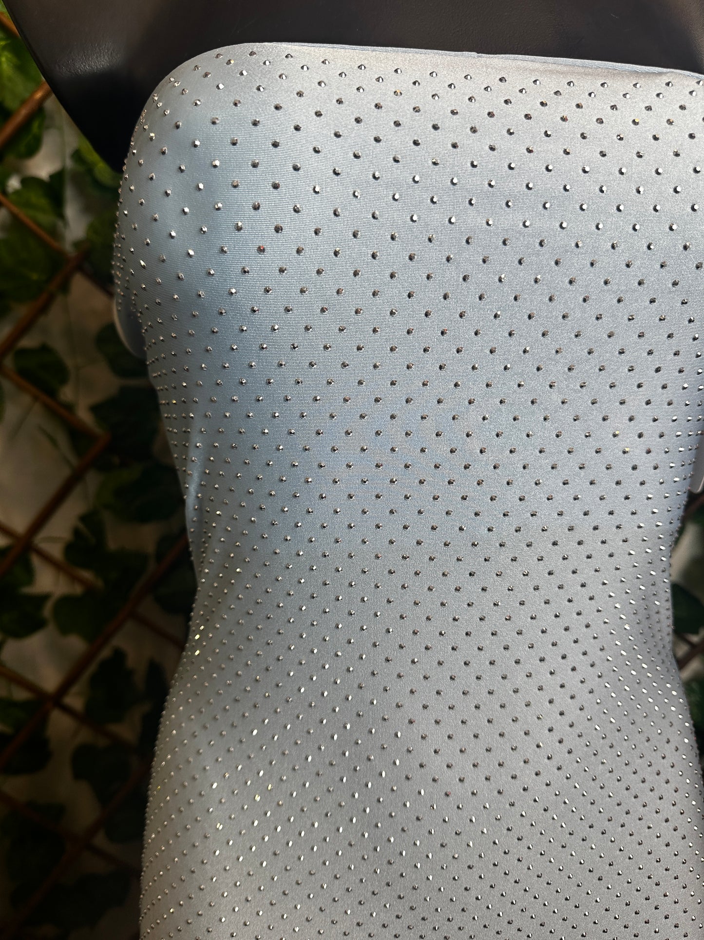 Short dress with rhinestone inserts Black