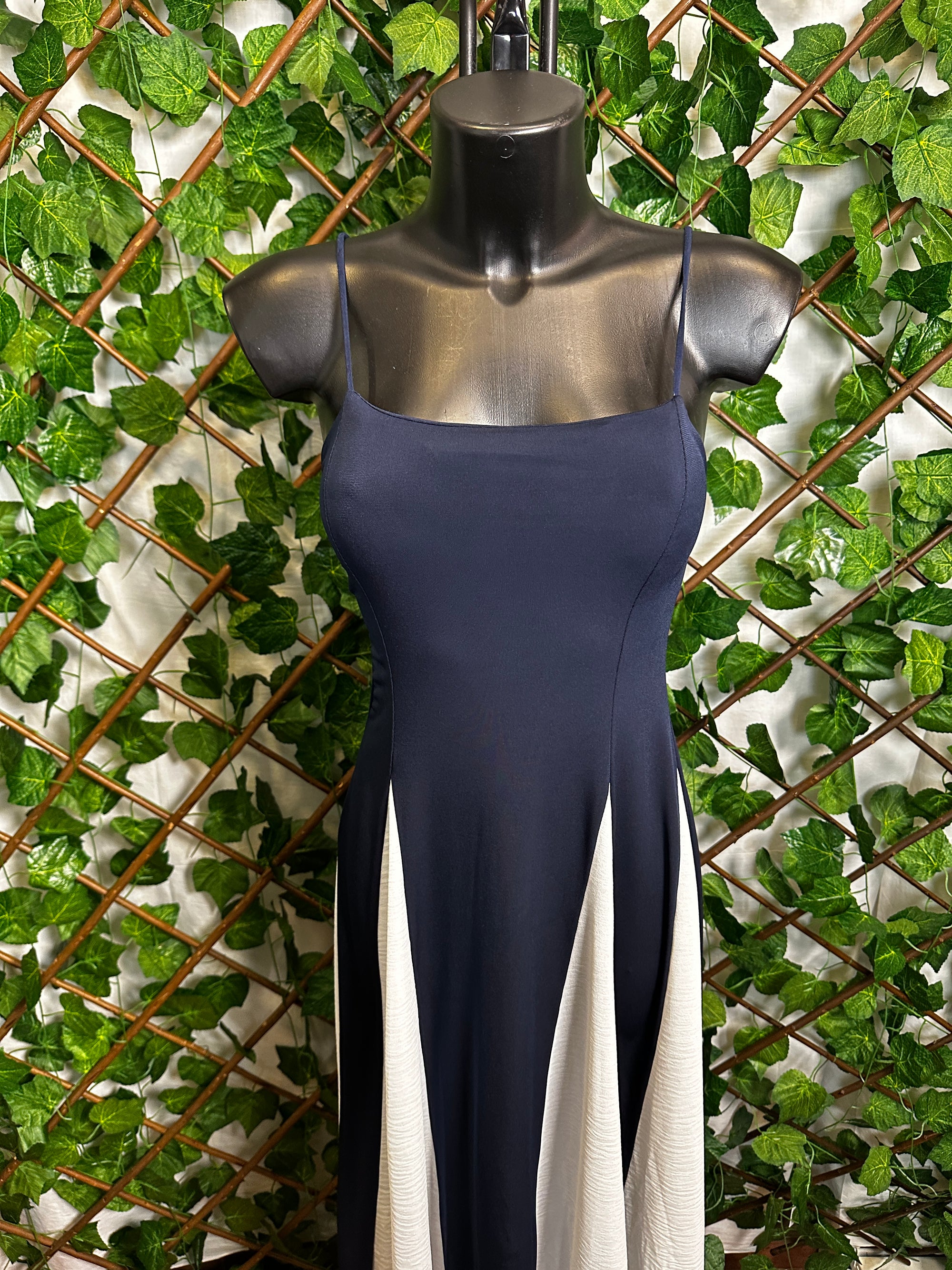 Vestito lungo elasticizzato a due colori