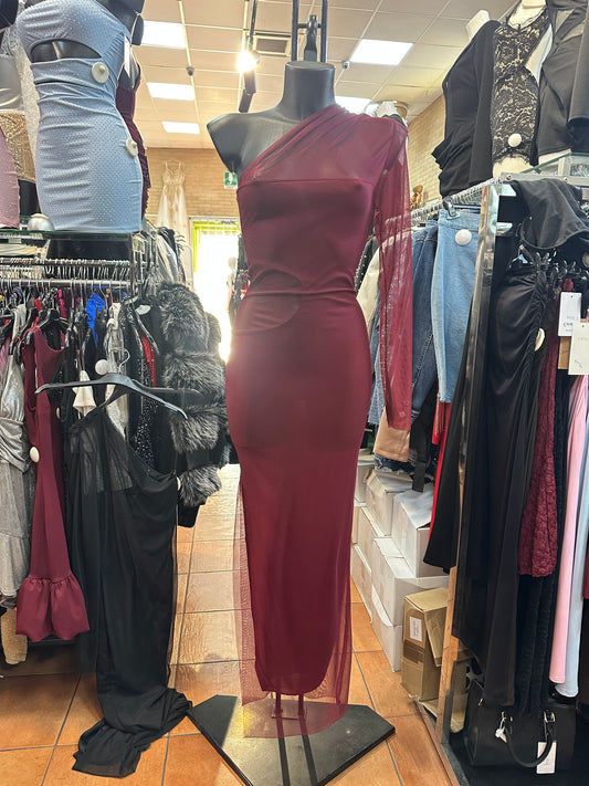 Abito Maxi Monospalla "Goddess Mesh" – Trasparenze e Seduzione