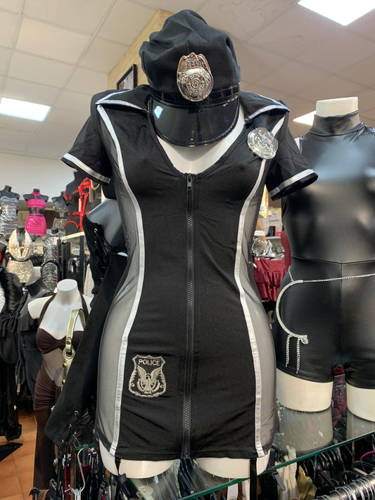 ๐ค Completo costume โPoliceโ con inserti trasparenti โ ARRESTO GARANTITO