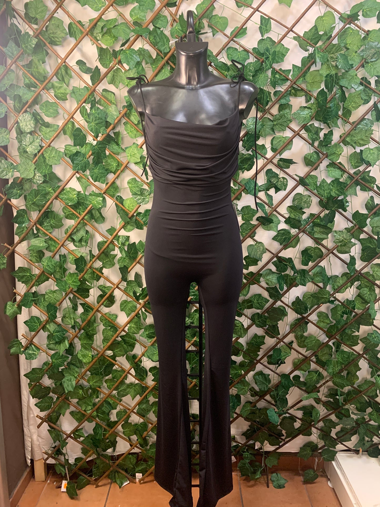 Tuta Slim Fit Casual elasticizzato Nero/Bianco
