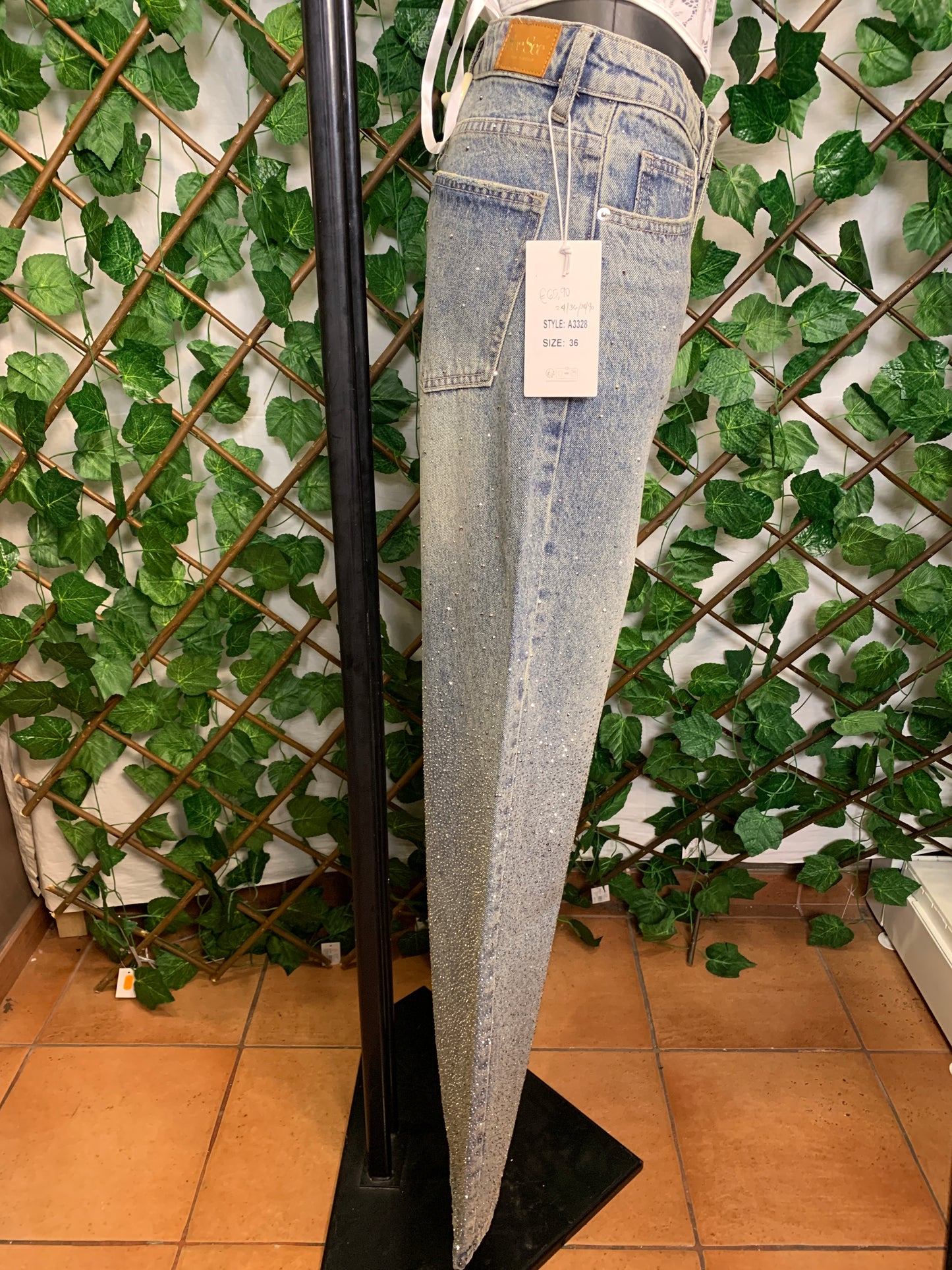 Jeans Strass Brillantinato