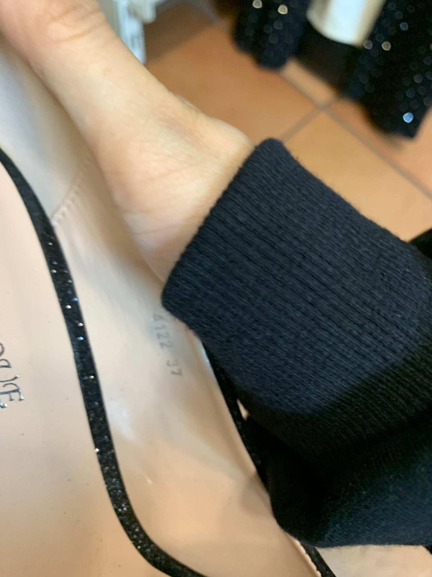 Black and Gold High Stiletto Heel