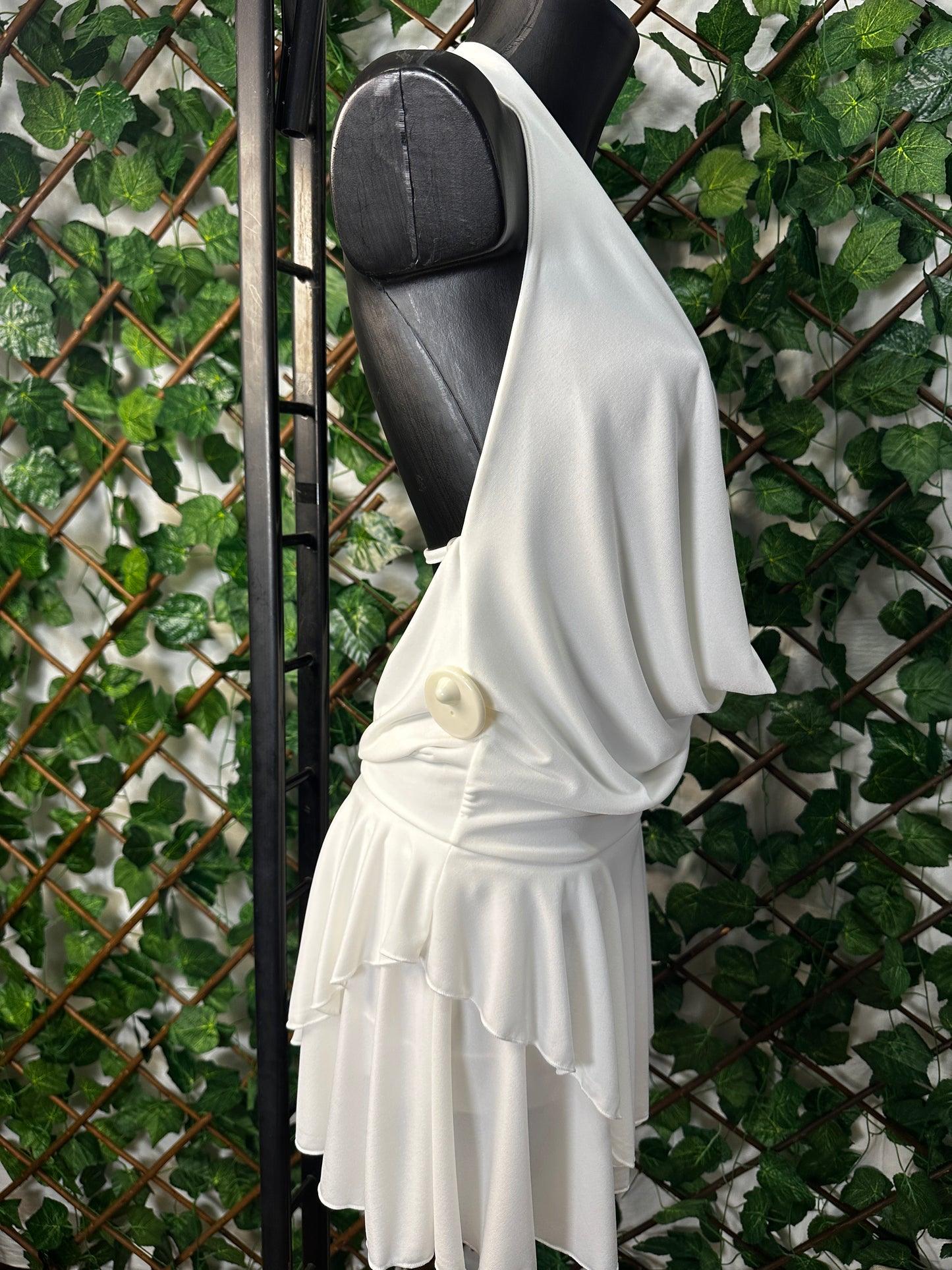 Vestito Scollatura Cascata – Effetto Drappeggio e Gonna Svasata | Taglia Unica