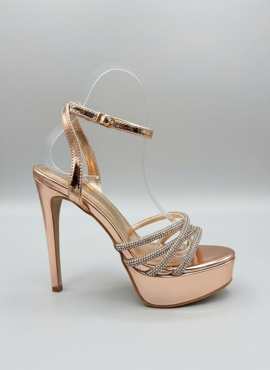 Sandali plateau con strass e tacco a blocco – SCINTILLA REGNANTE