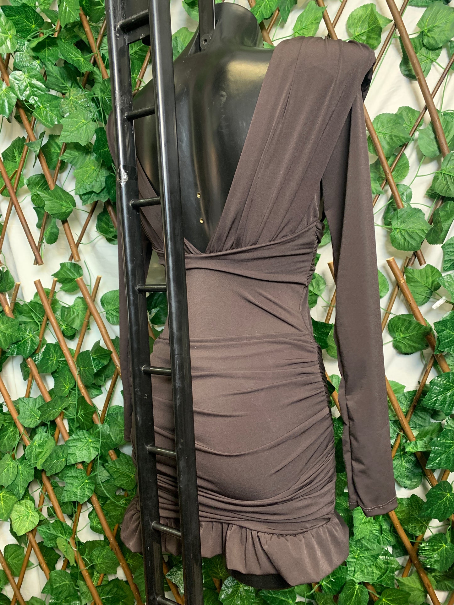 Padded shoulder dress