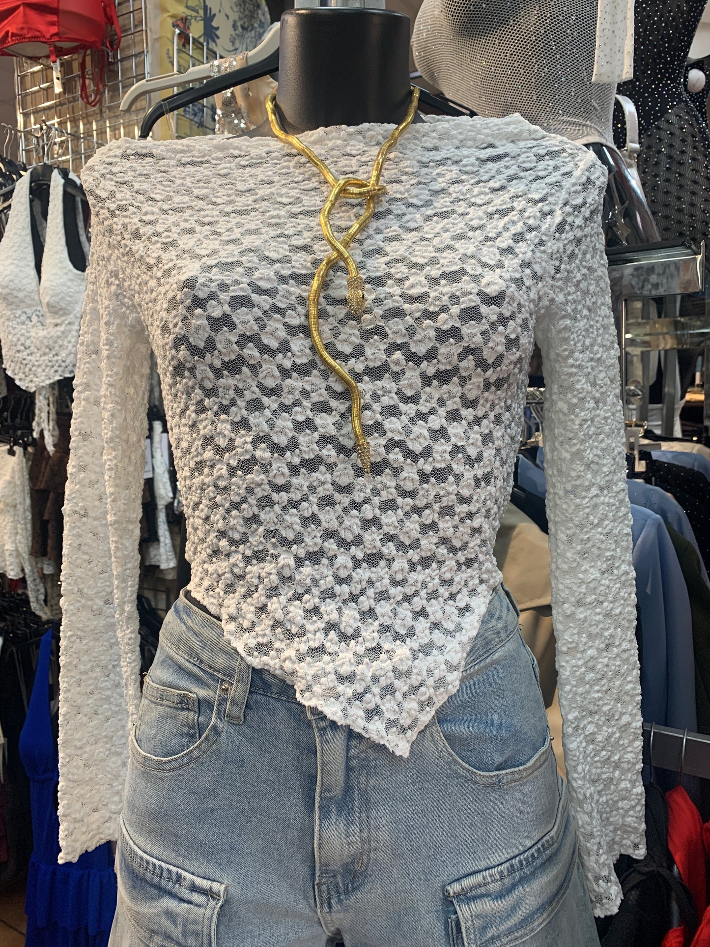 Asymmetrical crepe top