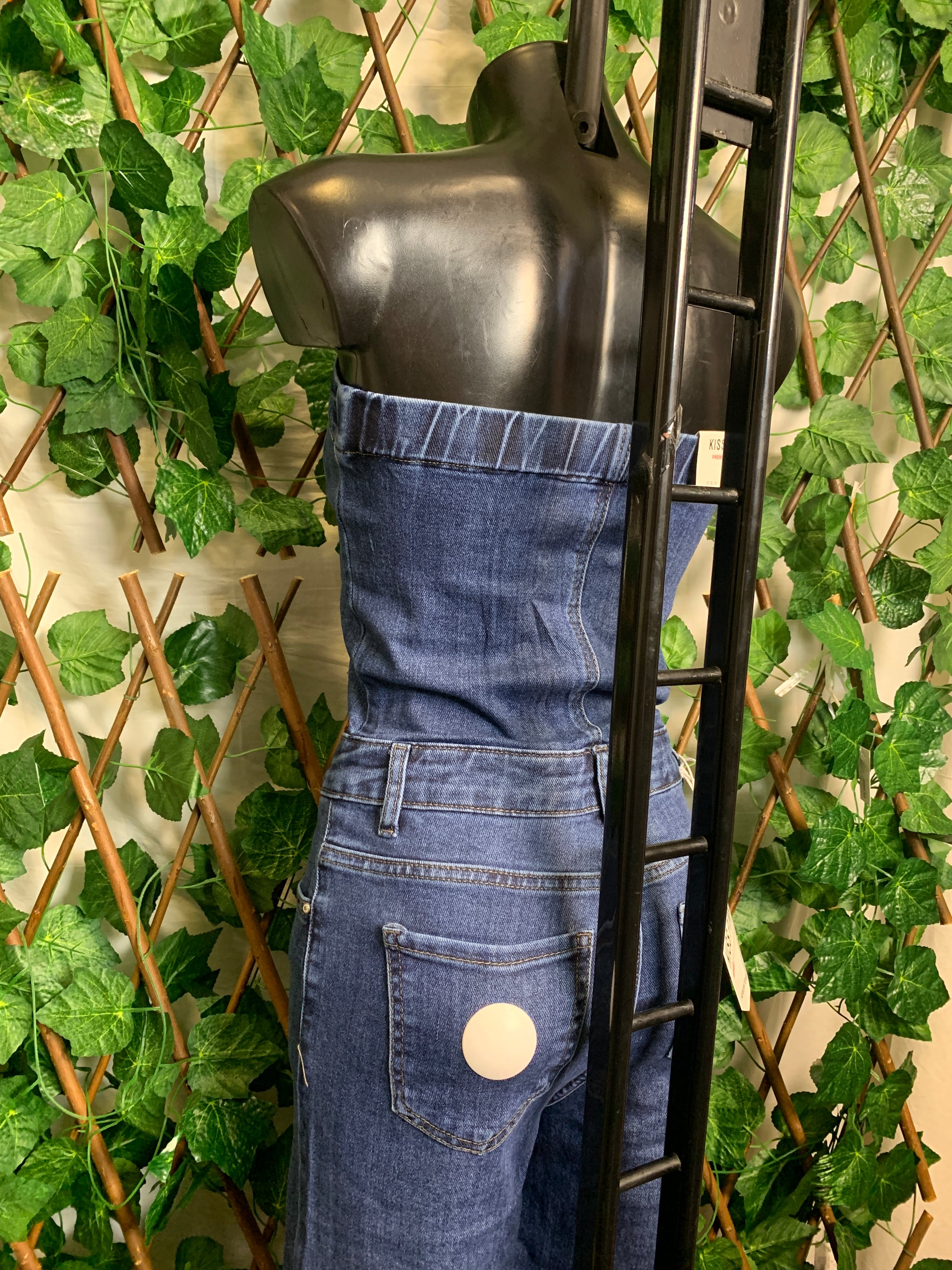Salopette di jeans a fascia