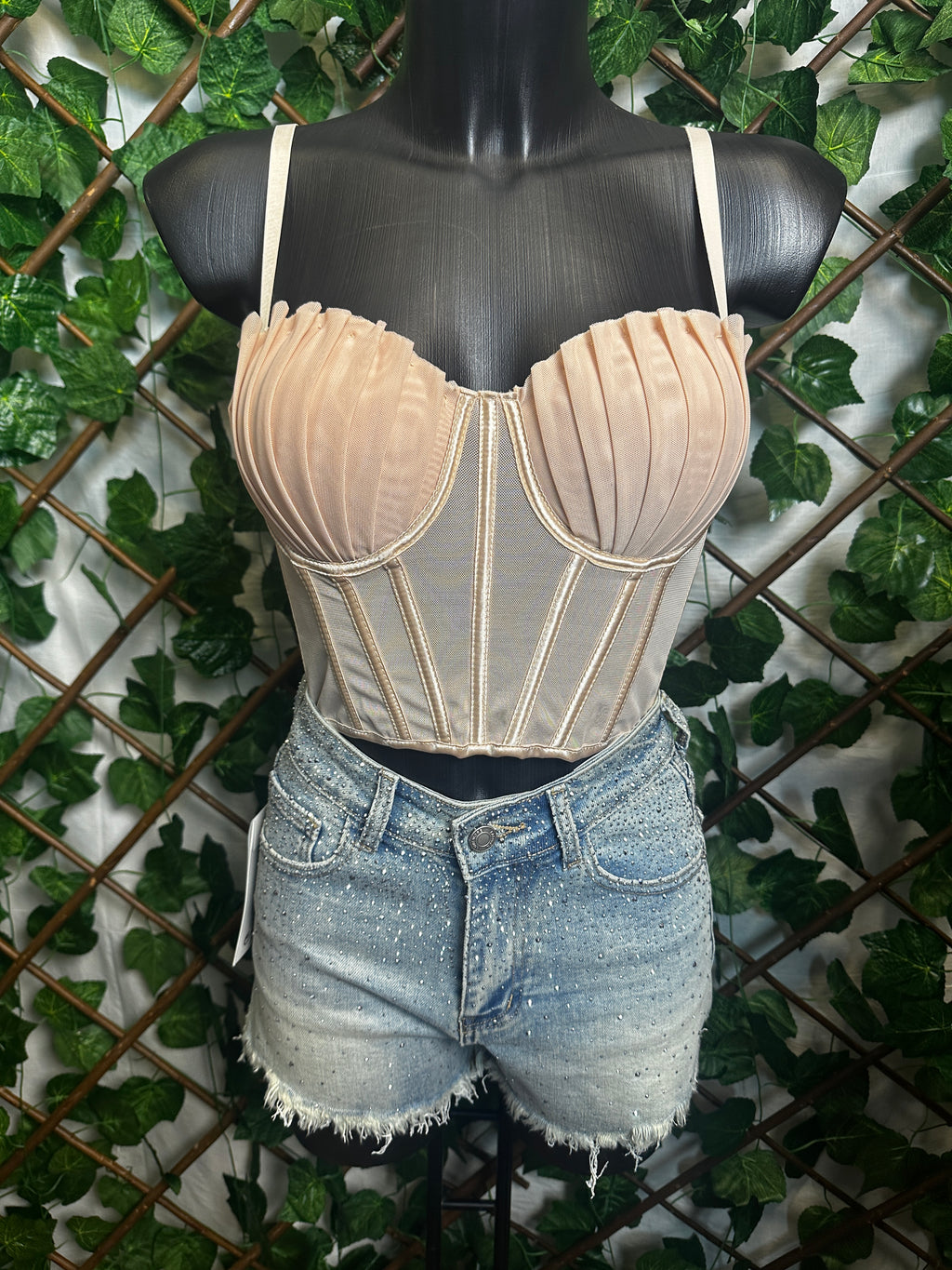 Top corpetto steccato