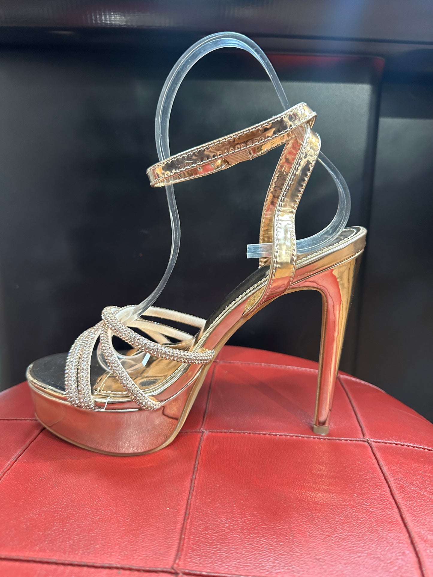 Sandali plateau con strass e tacco a blocco – SCINTILLA REGNANTE