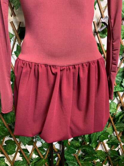 Vestito corto asimmetrico con gonna palloncino