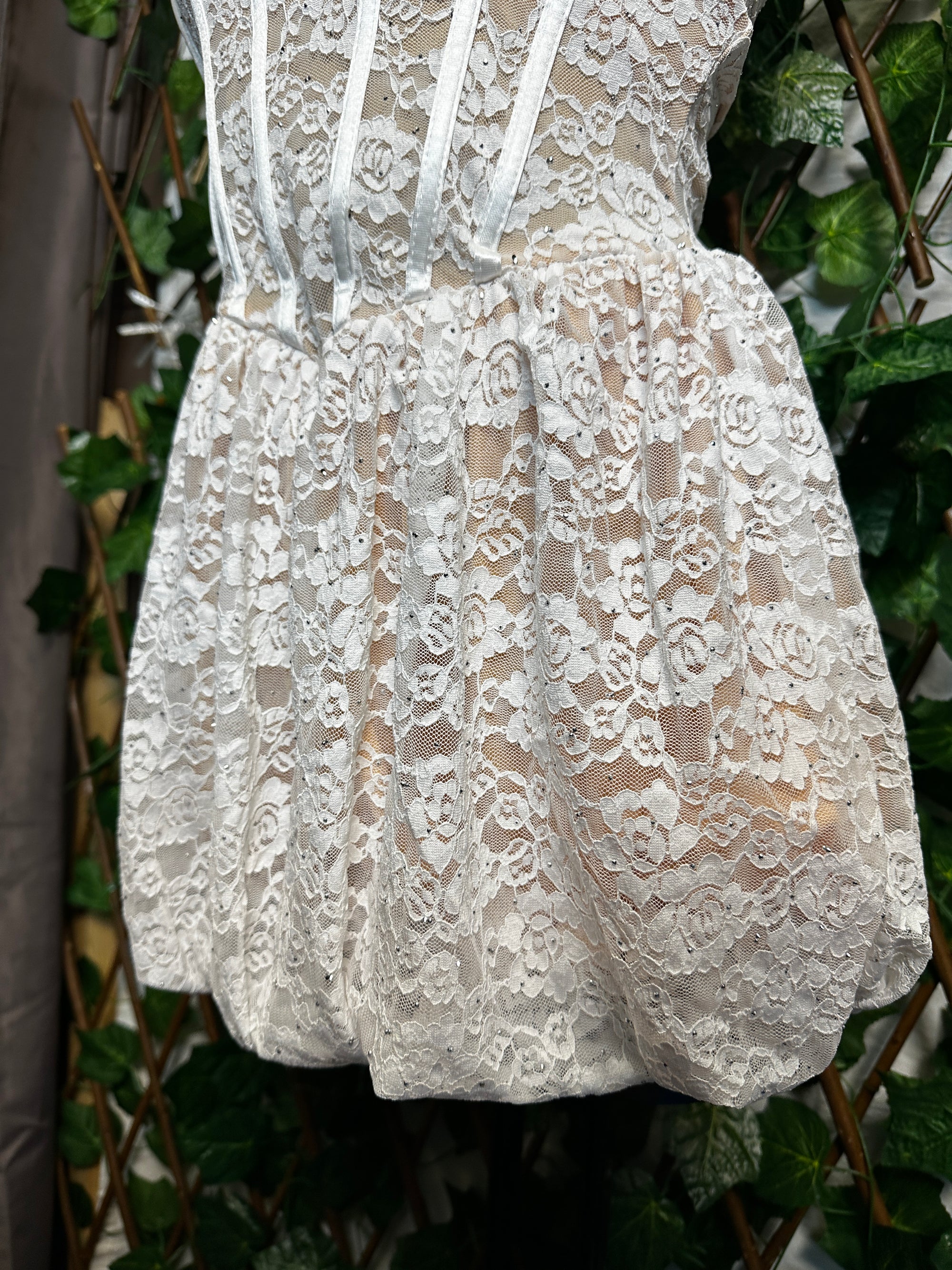 Vestito corto in pizzo | taglia unica
