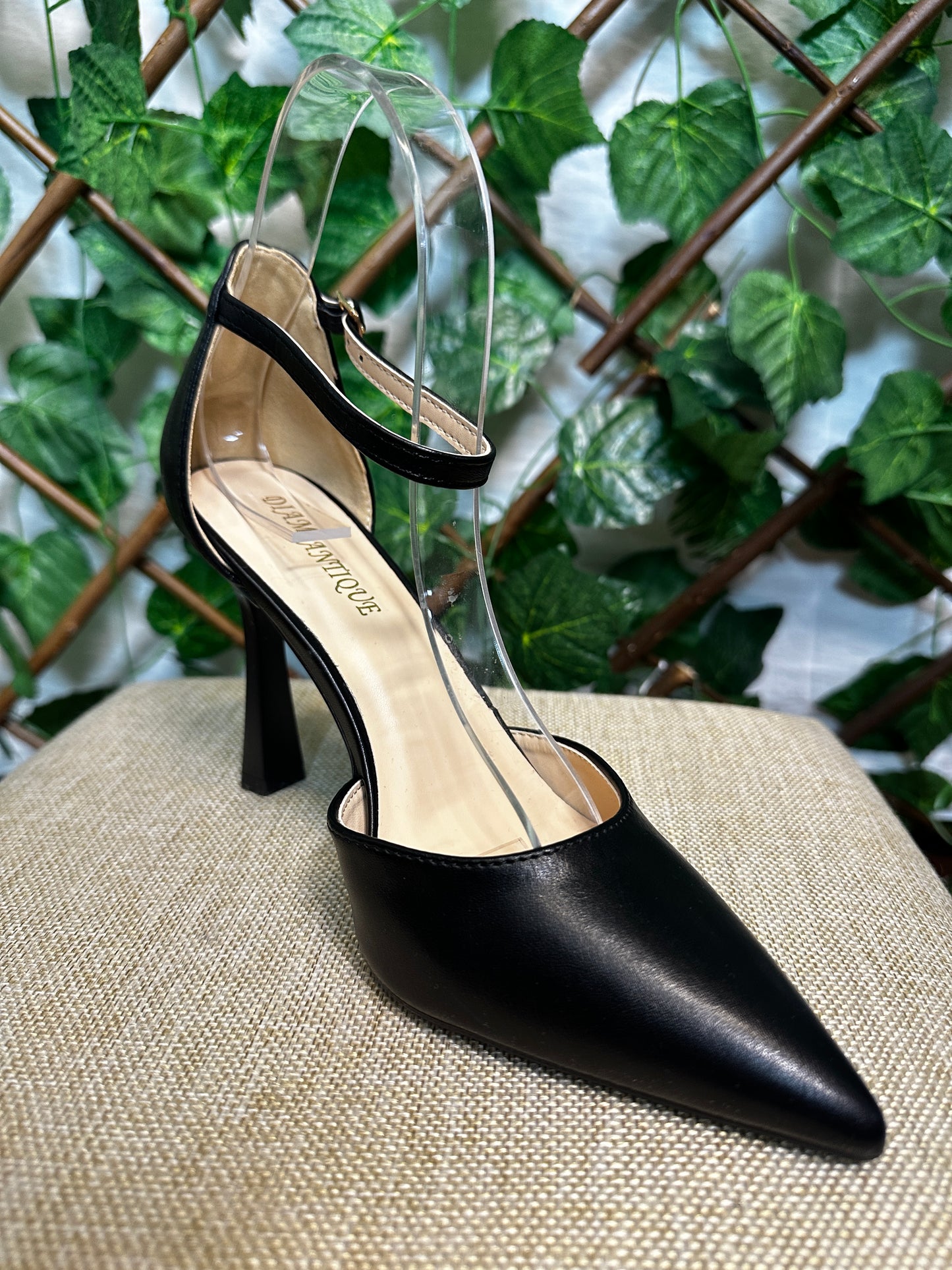 Matte heels with strap (4.5 inch heel)