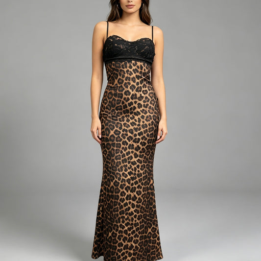 Vestito lungo leopardato - BERLY MODA 