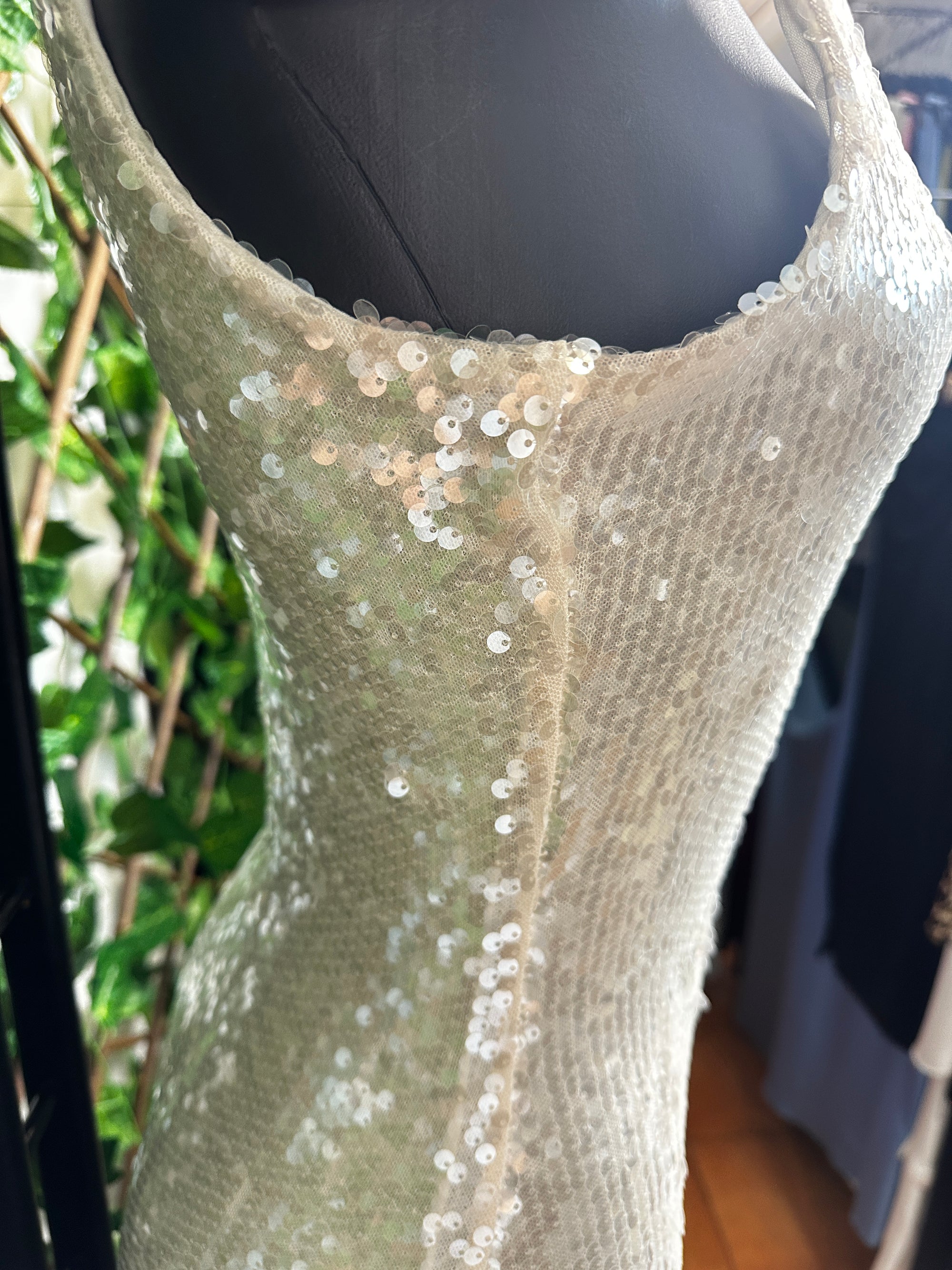 Vestito lungo elegante con le paillettes