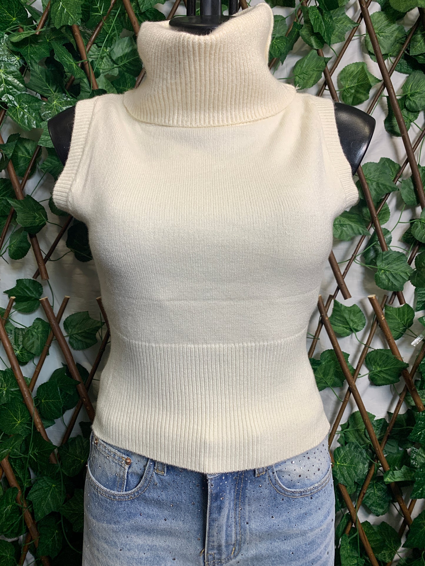 High-neck knit top