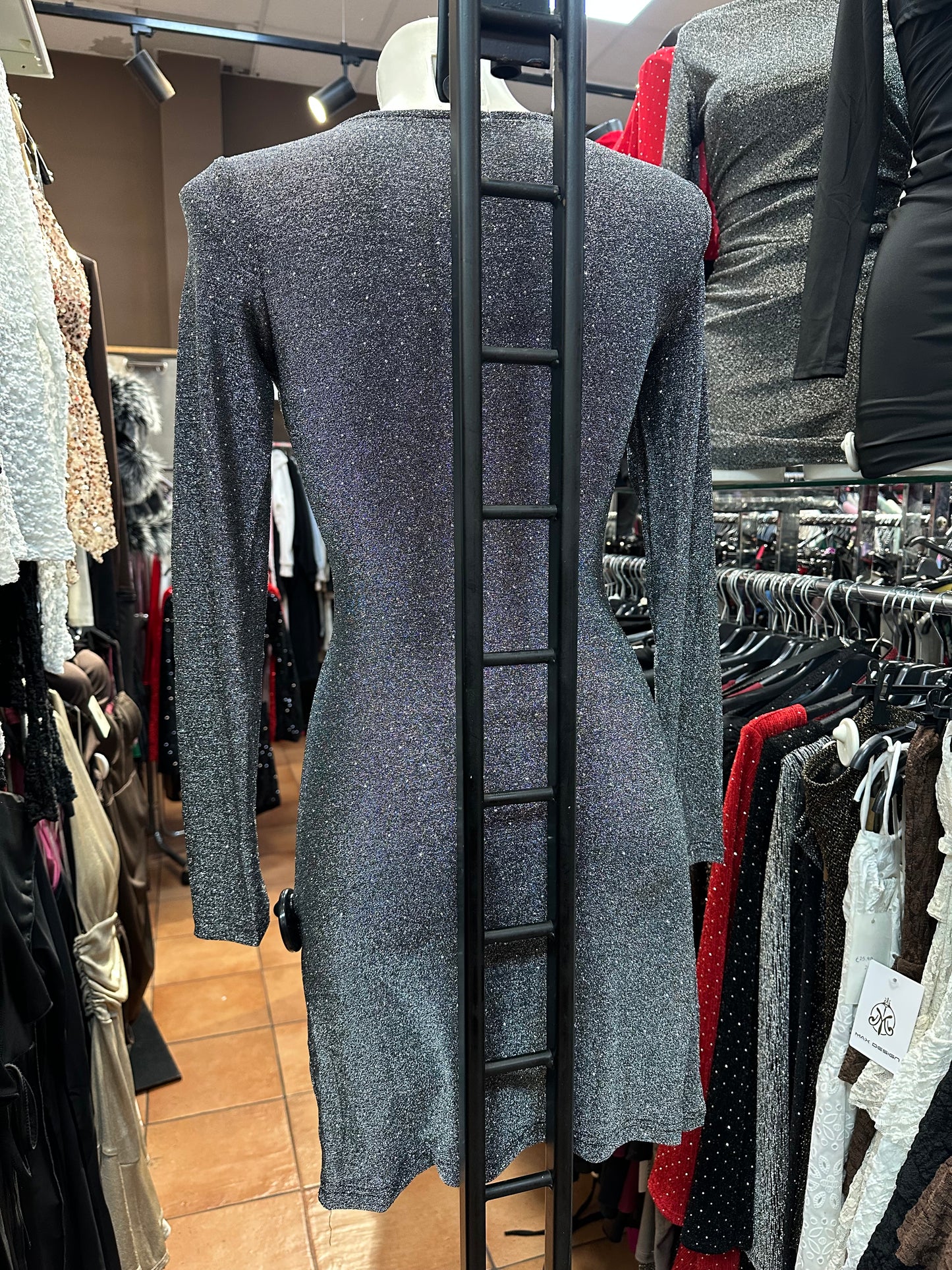 Mini-abito maniche lunghe glitter – COSTELLAZIONE FATALE