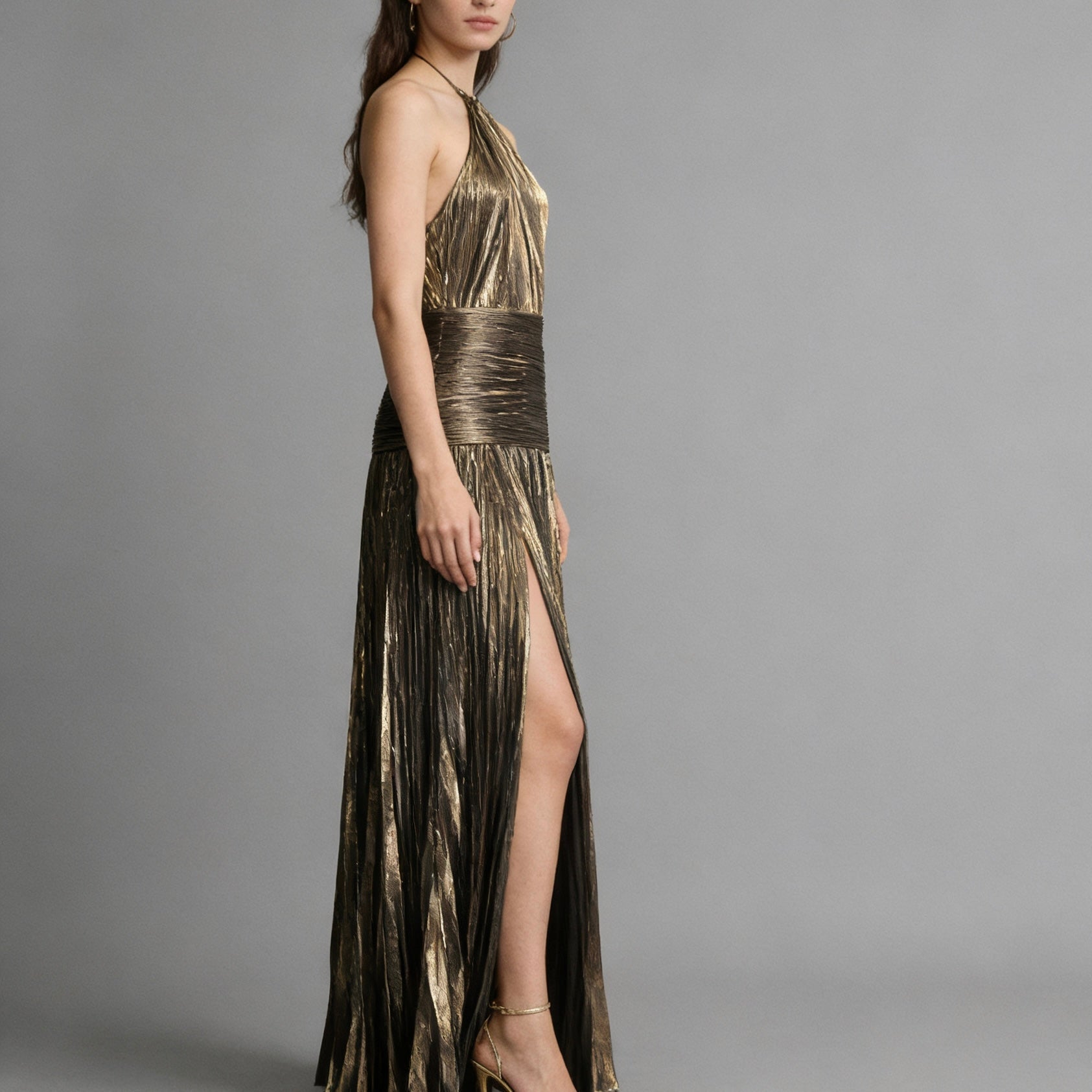 Vestito lungo con spacco - BERLY MODA 