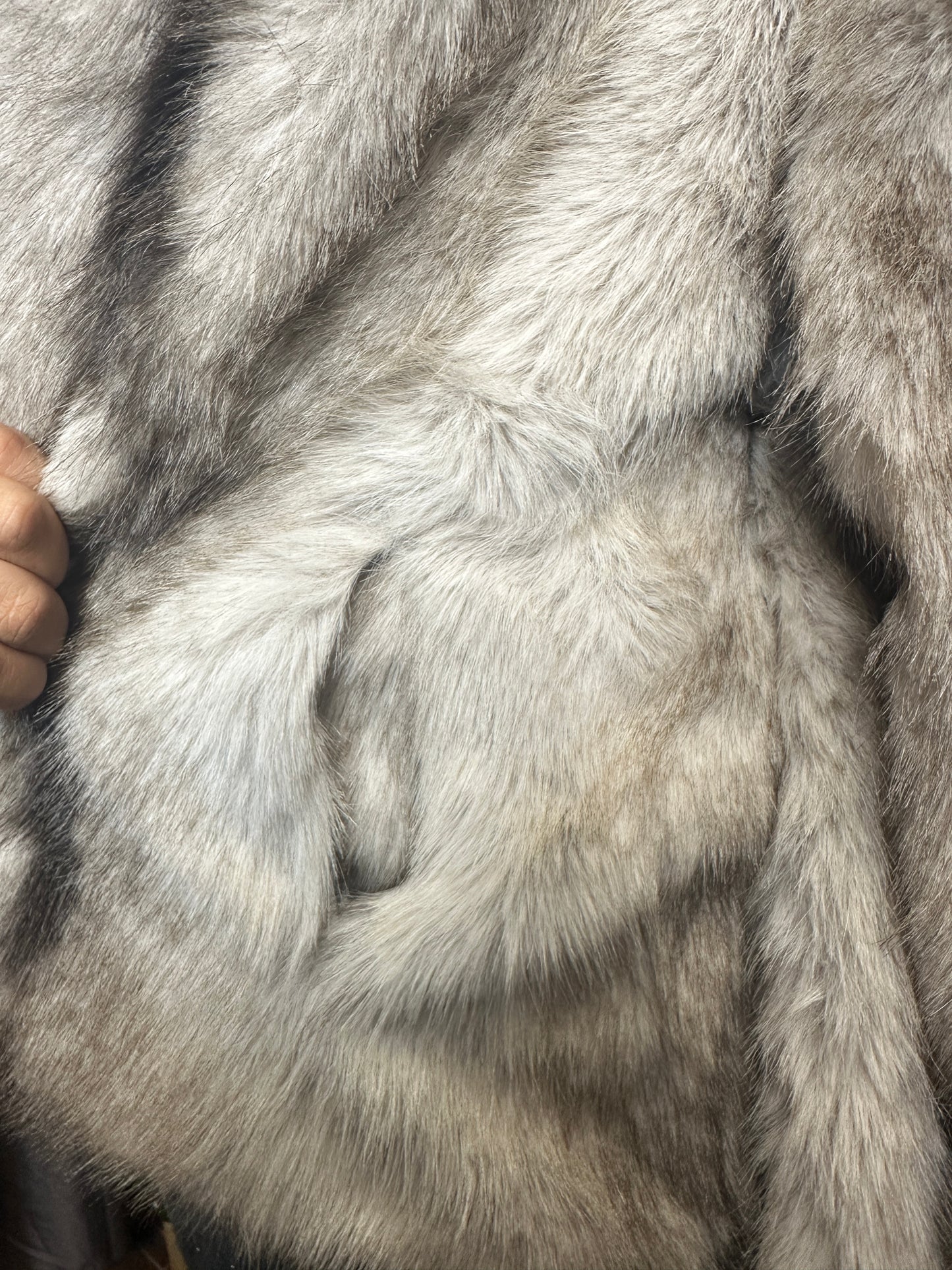 Fur jacket with hood