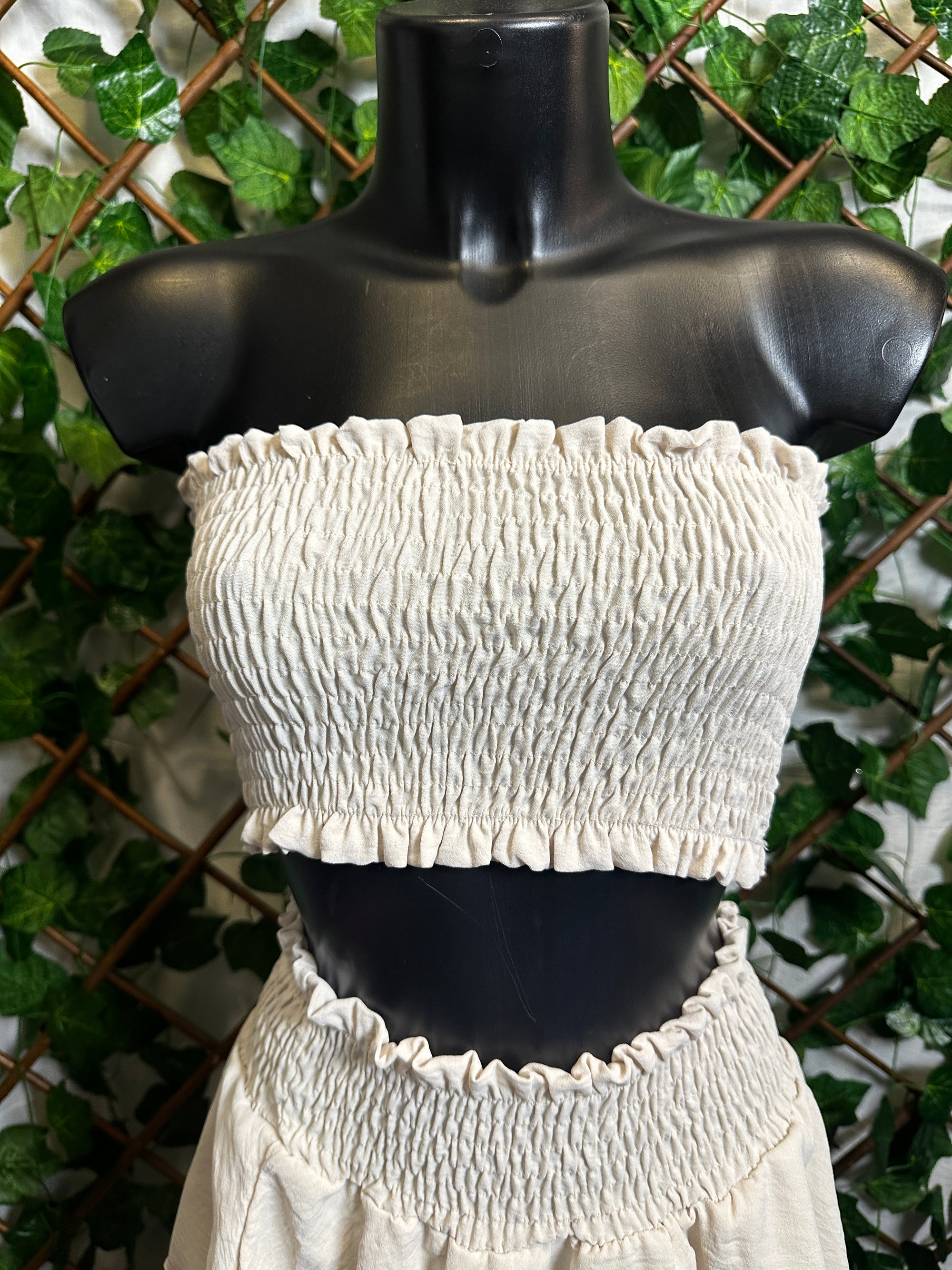 Completo top e gonna elasticizzato (senza pantaloncini) | taglia unica