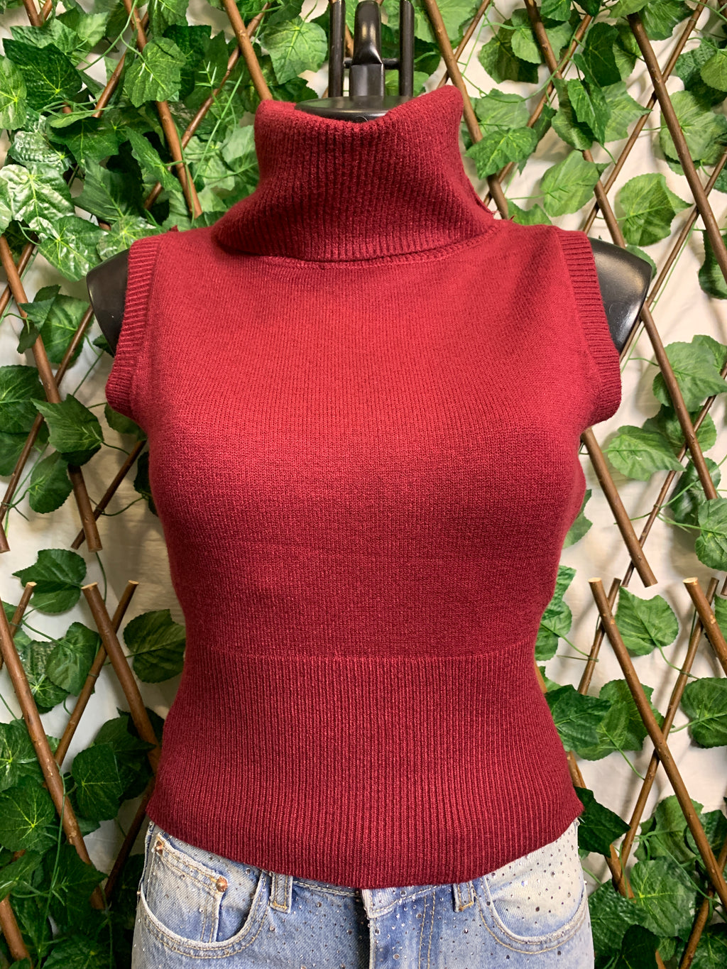 Top in maglia a collo alto