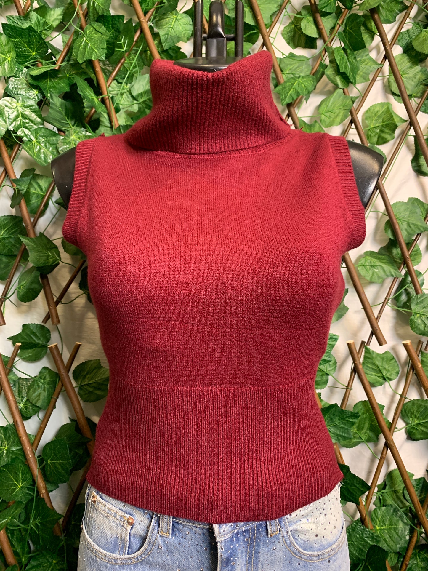 High-neck knit top
