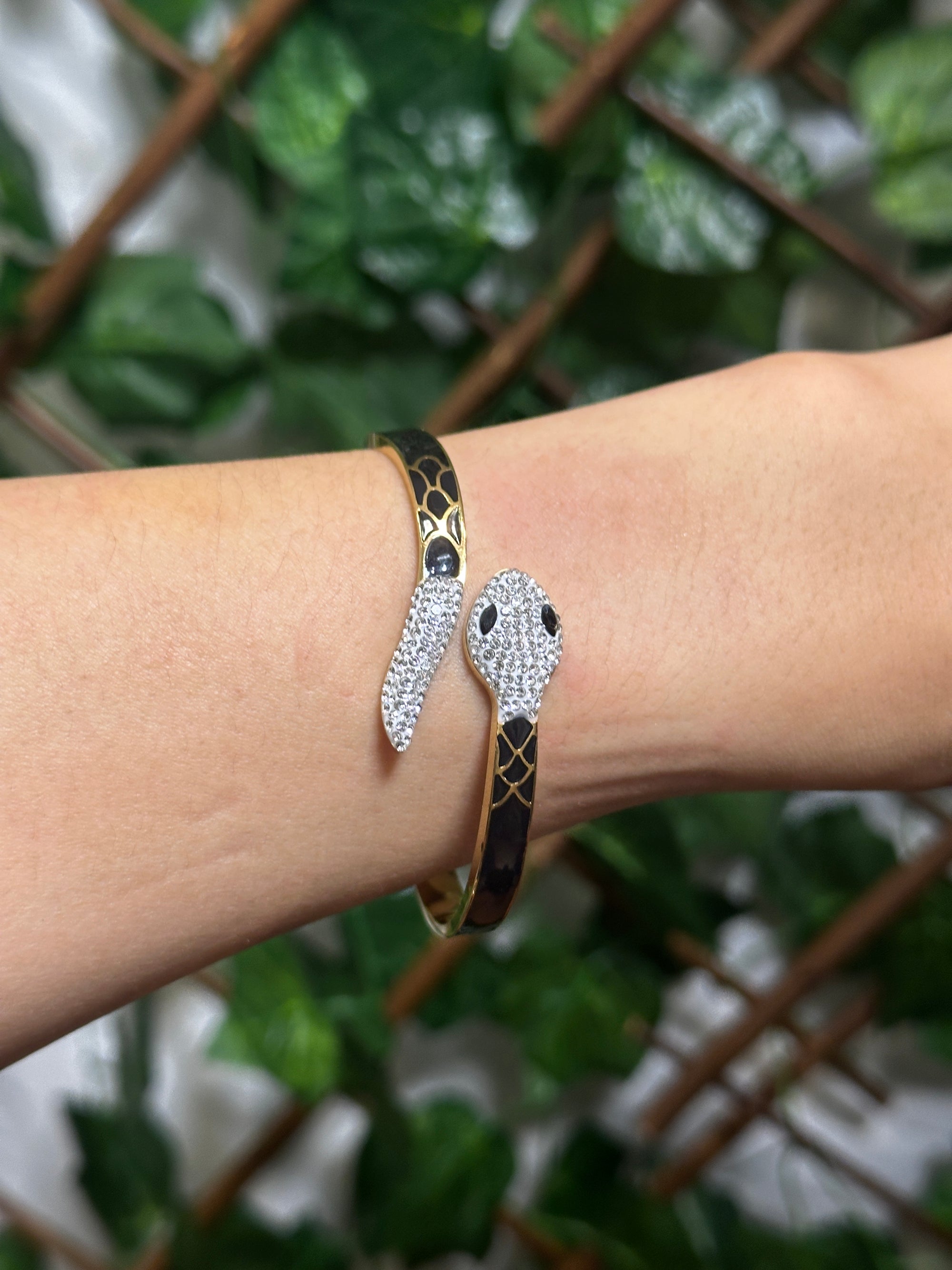 Bracciale serpente con strass
