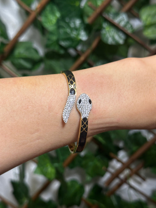 Snake bracelet with rhinestones