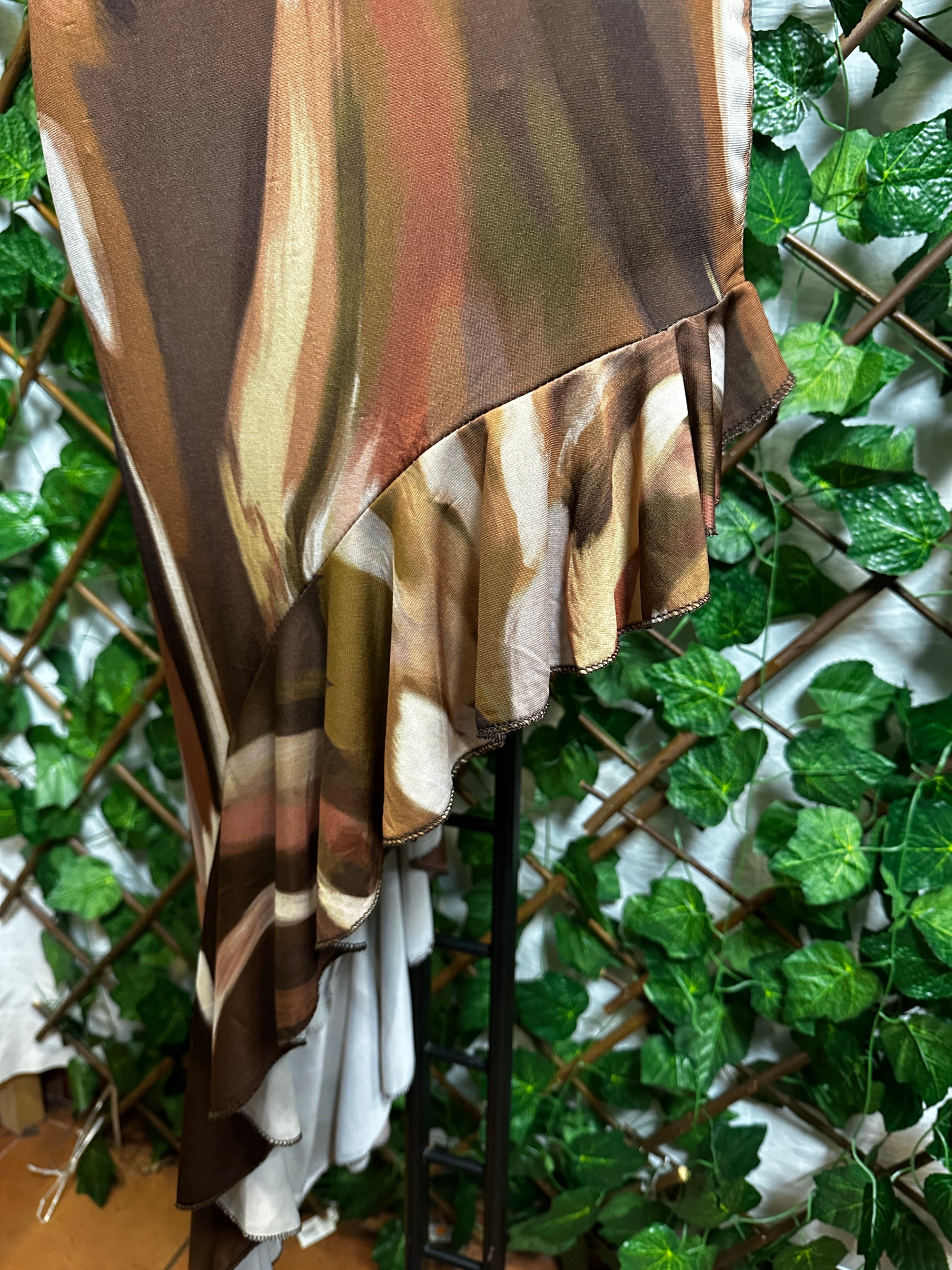 Vestito lungo elasticizzato con lo spacco diagonale | taglia unica