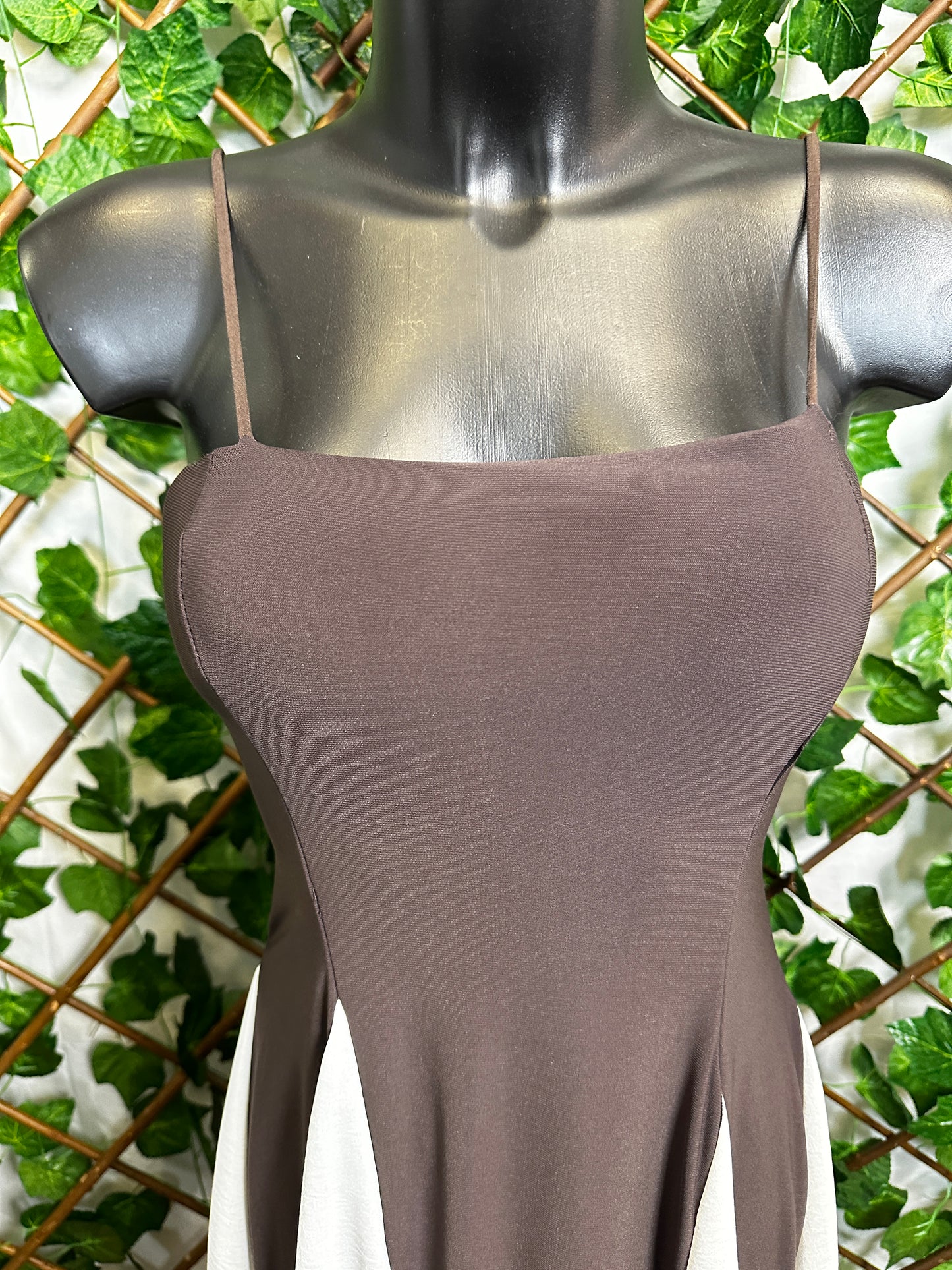 Vestito lungo elasticizzato a due colori - BERLY MODA 