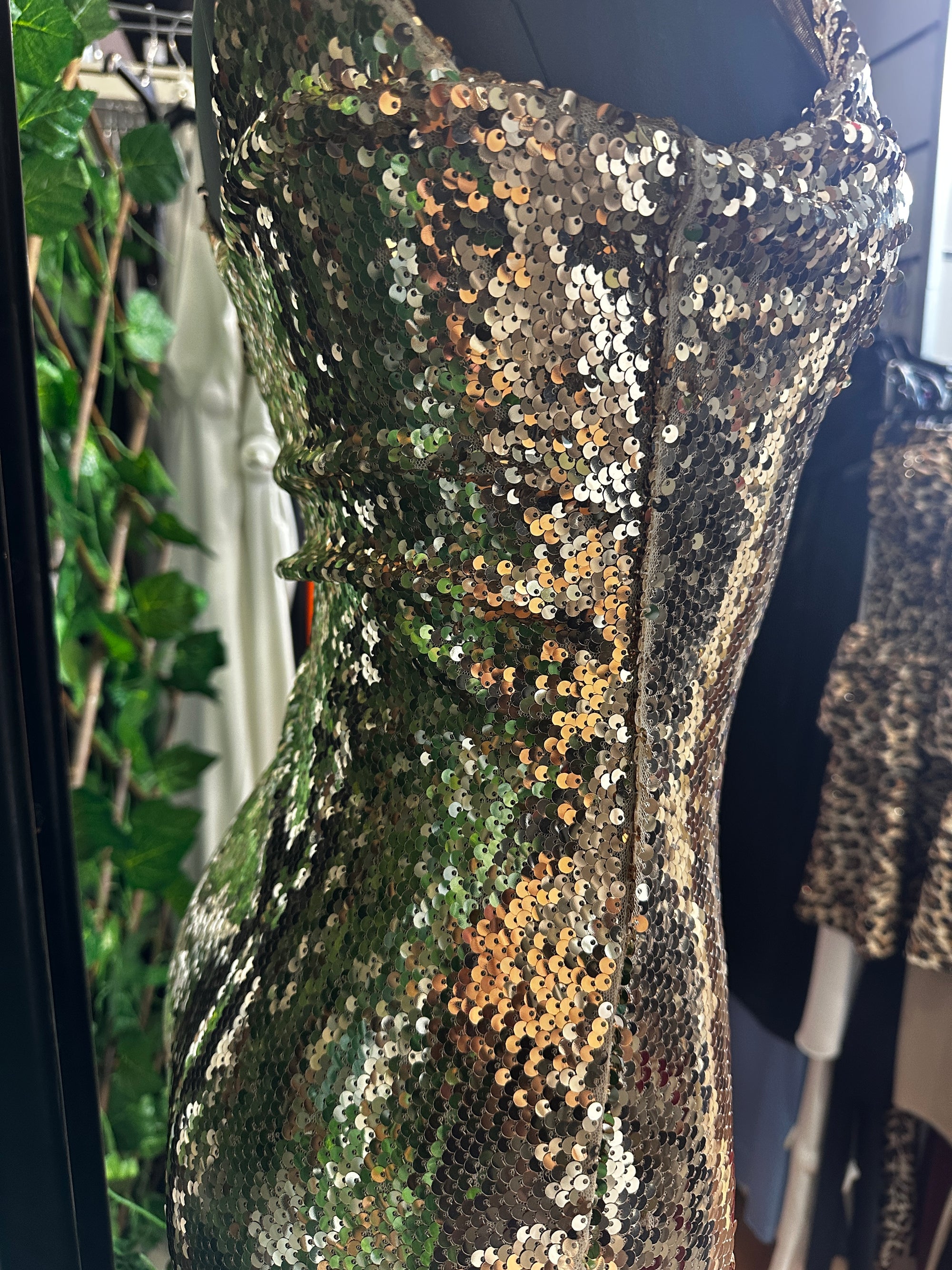 Vestito lungo elegante con le paillettes
