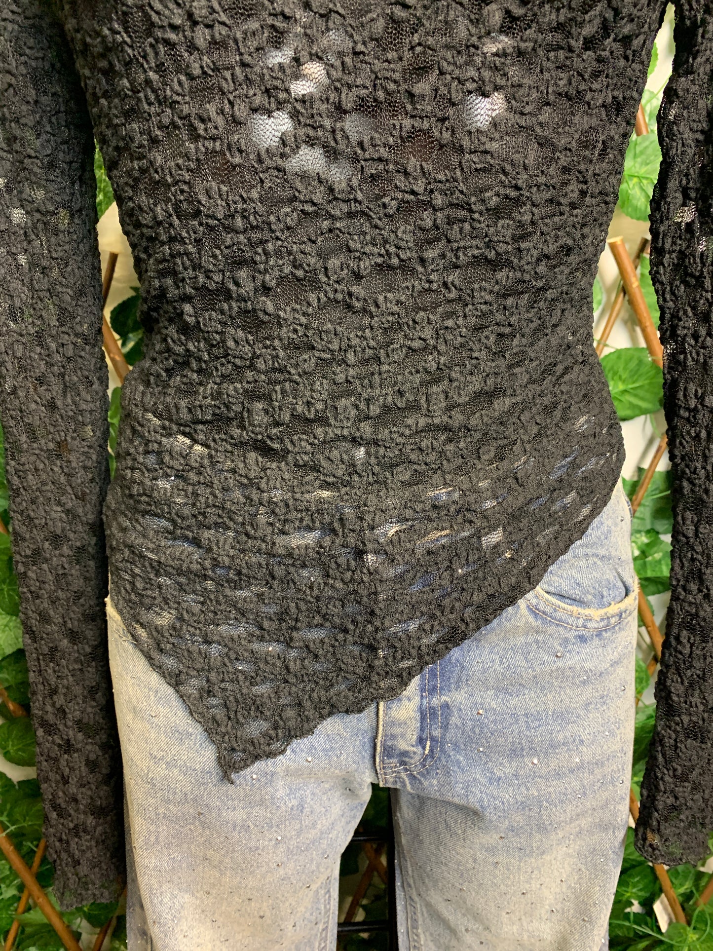 Transparent crepe top