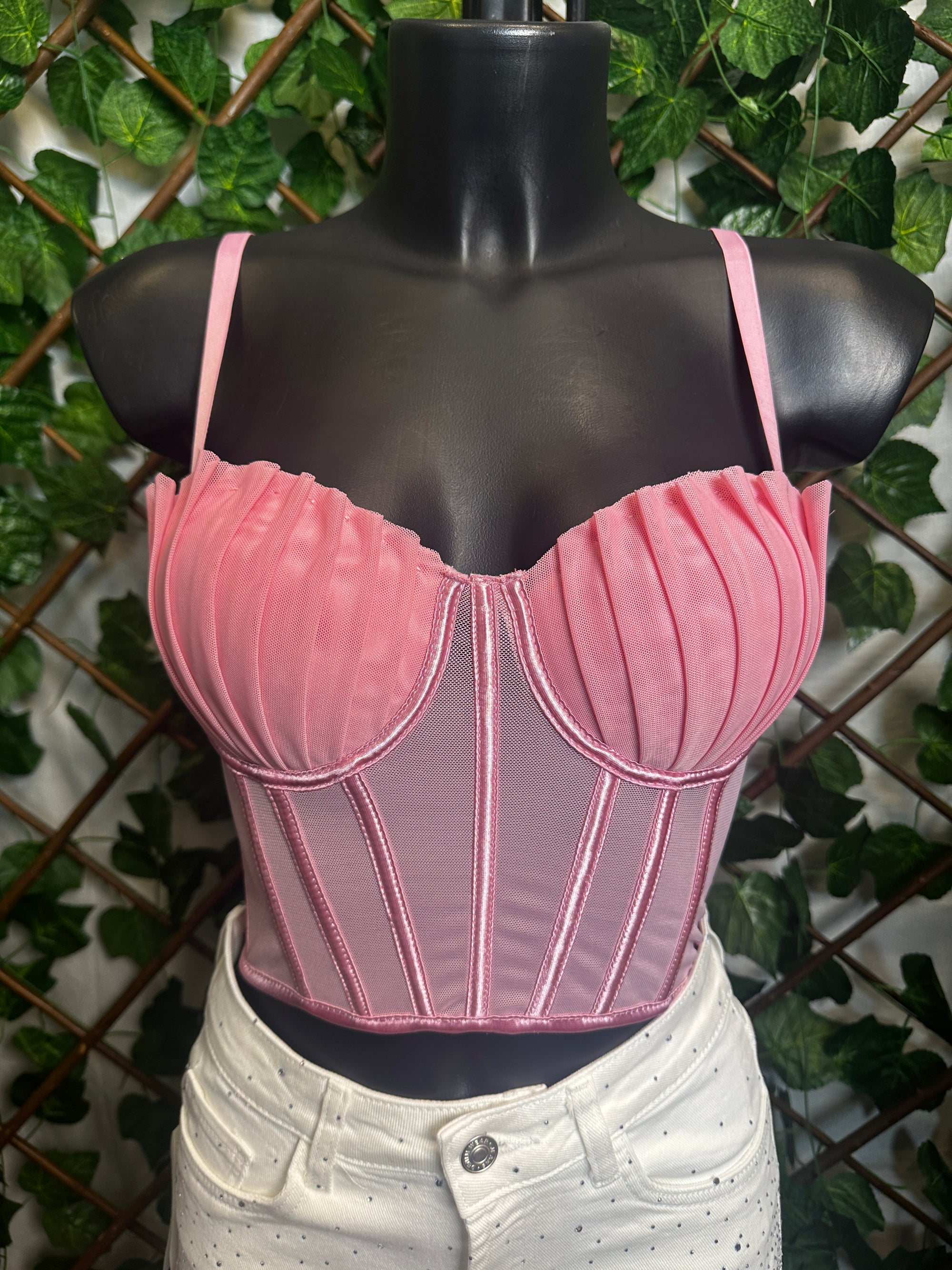 Top corpetto steccato