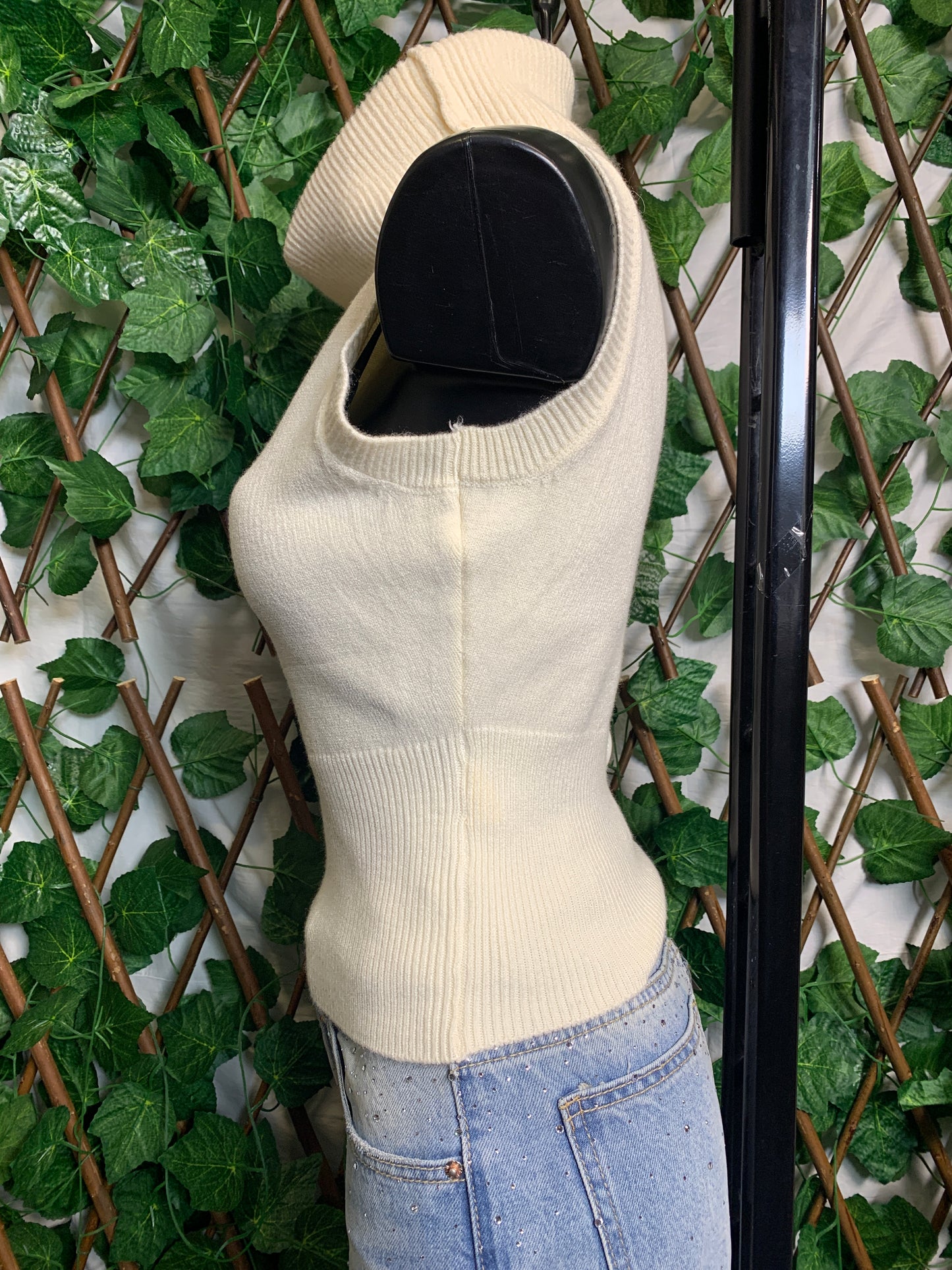 High-neck knit top