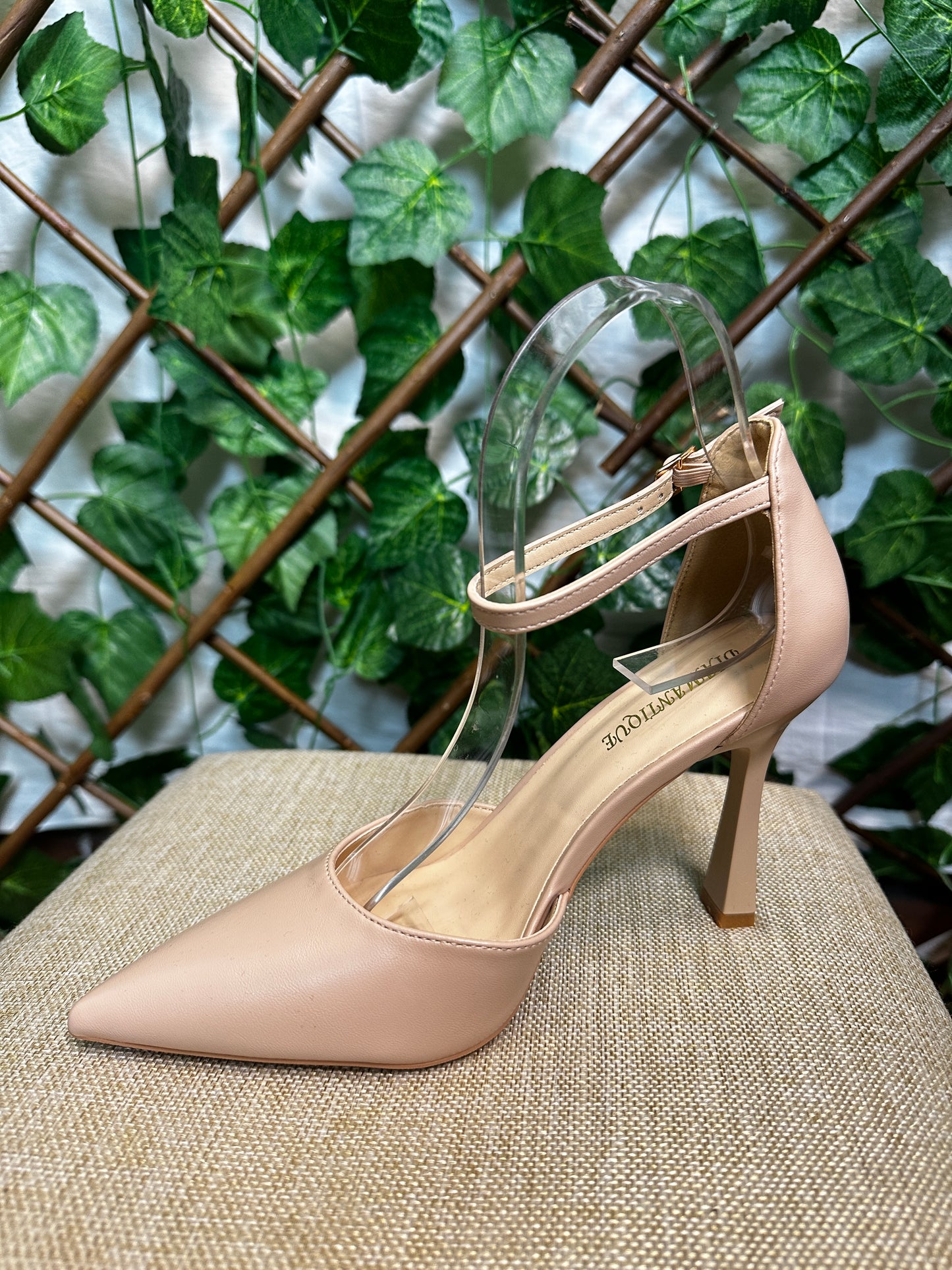 Matte heels with strap (4.5 inch heel)