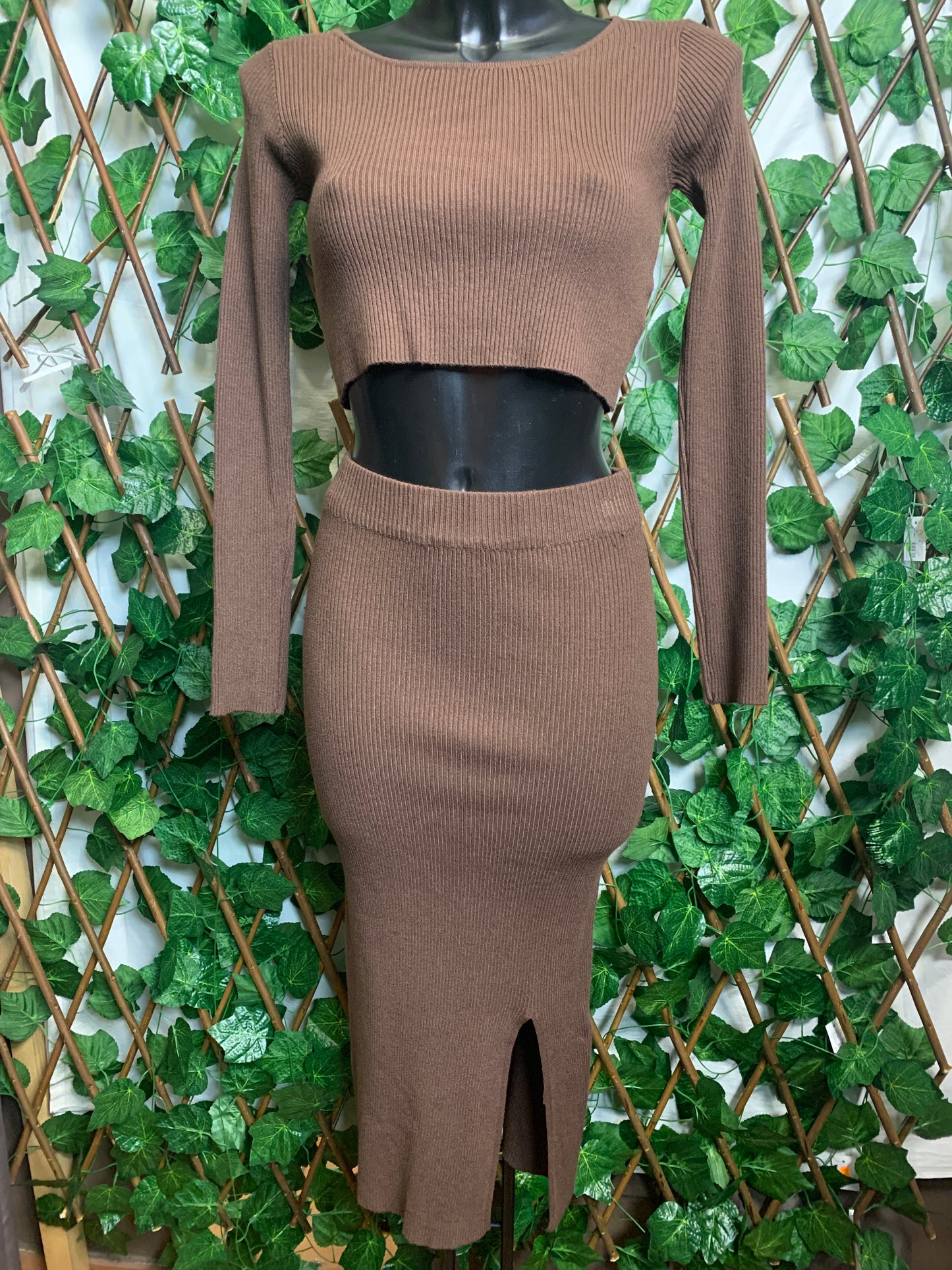 Completo in maglia a gonna lunga