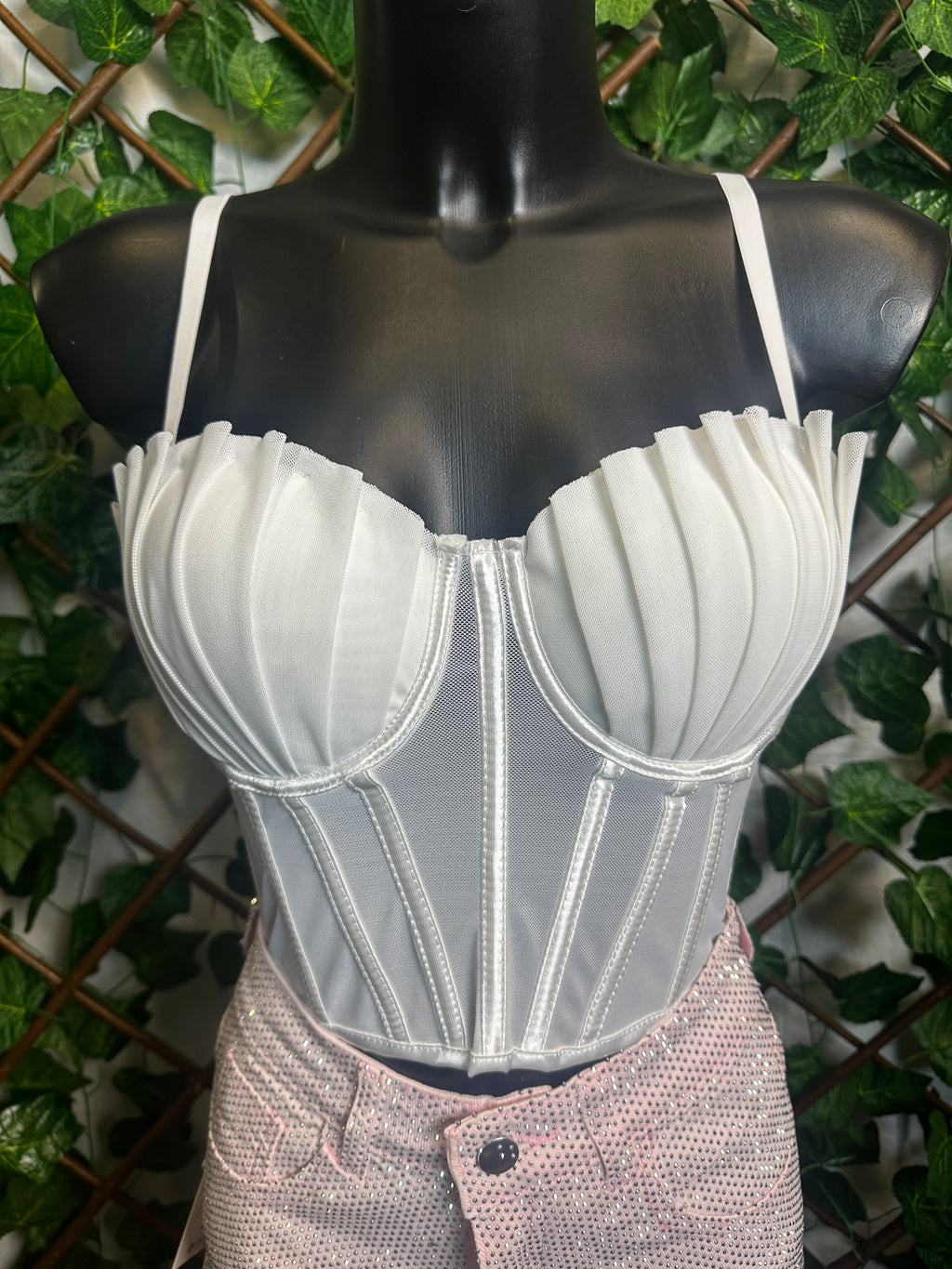 Top corpetto steccato