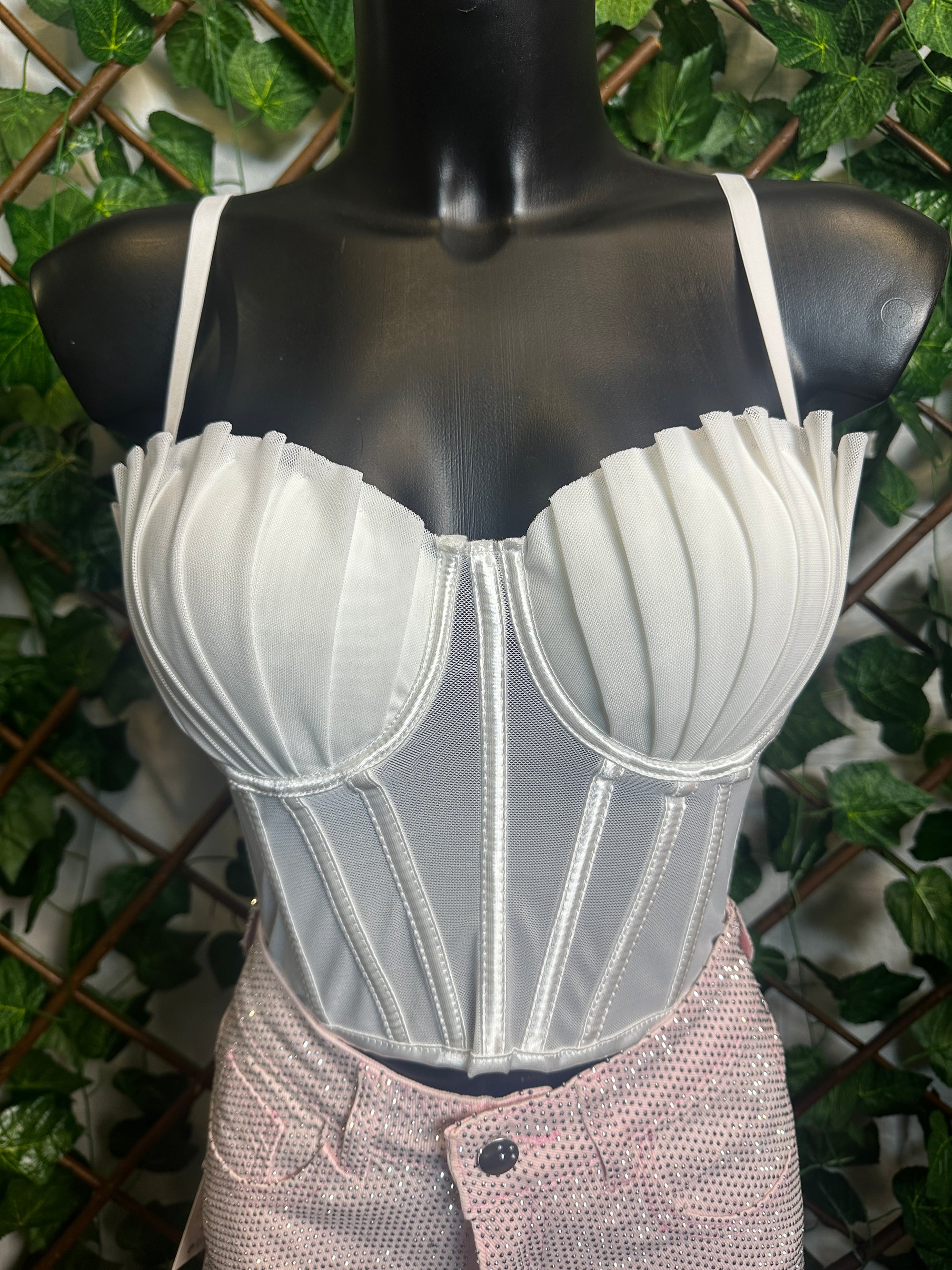 Top corpetto steccato
