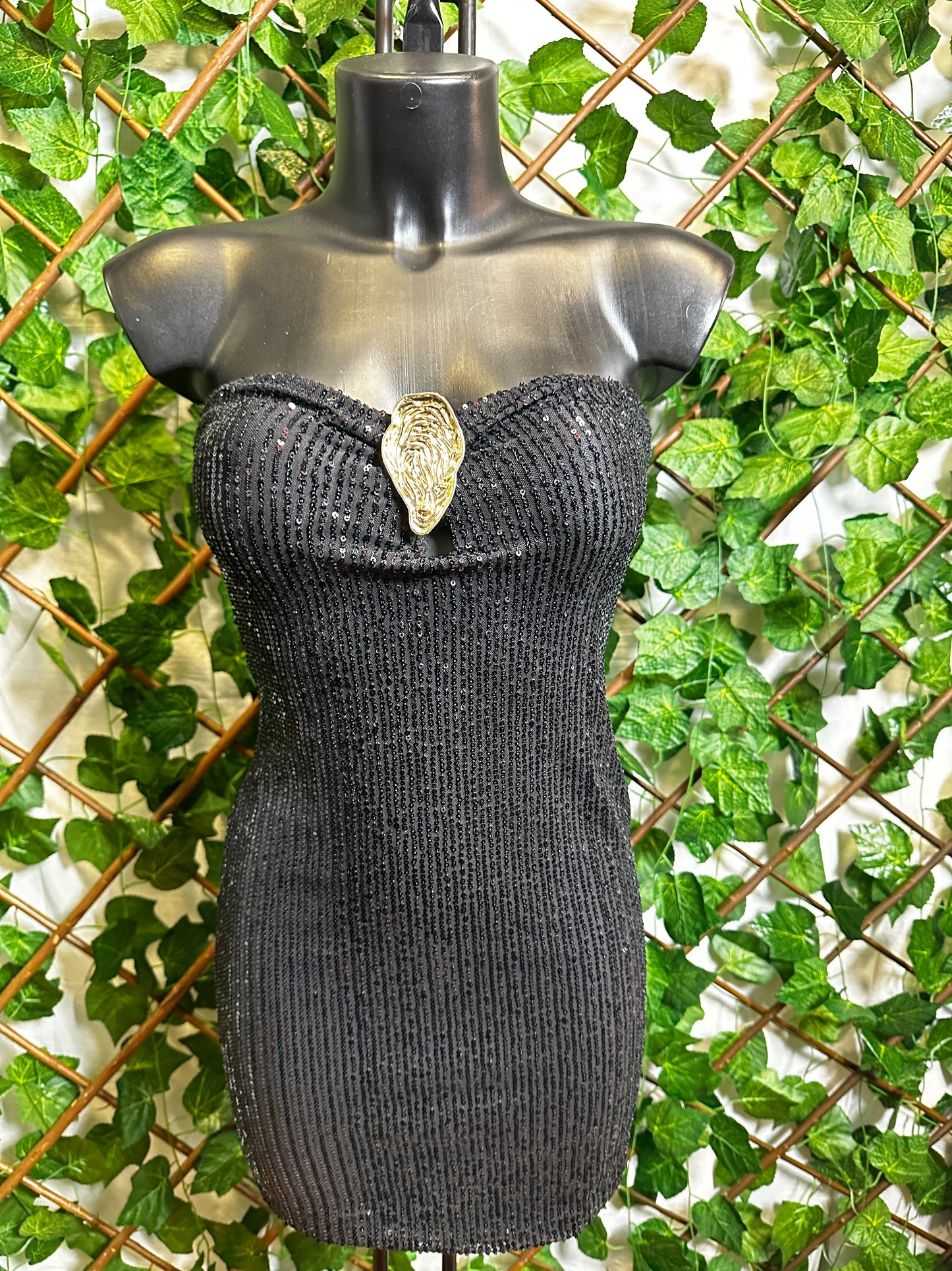 Fascia elasticizzata con dettaglio dorato in paillettes | taglia unica