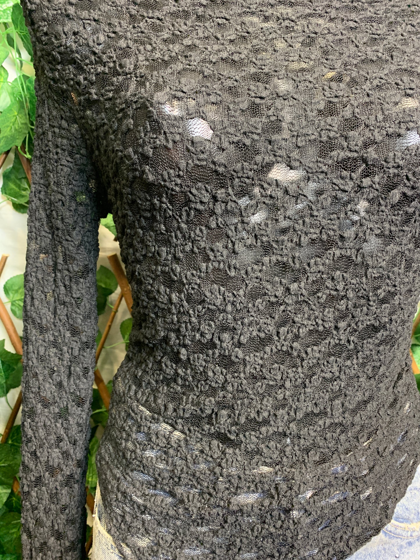 Transparent crepe top