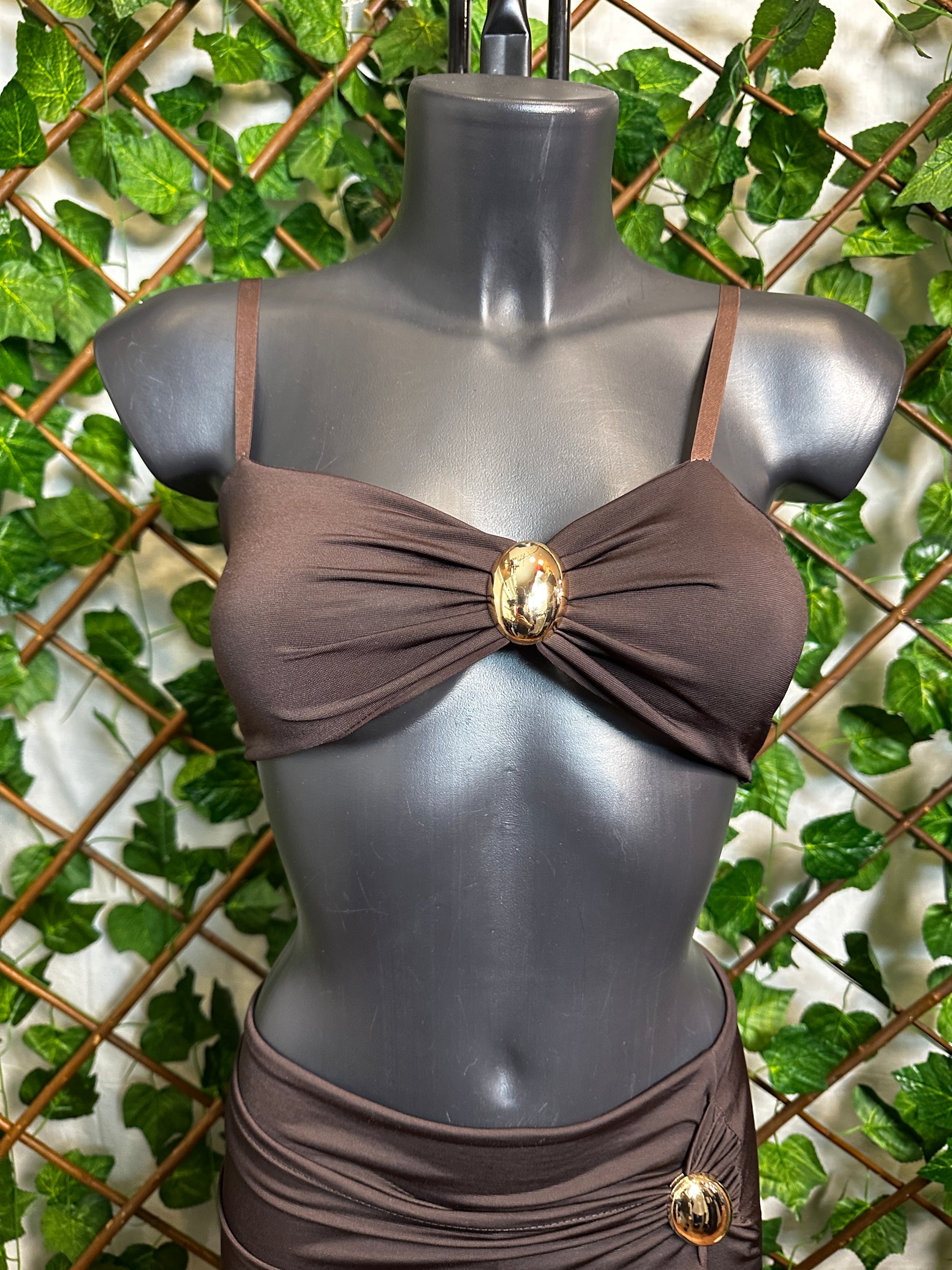 Completo top e gonna lunga con palline dorate - BERLY MODA 